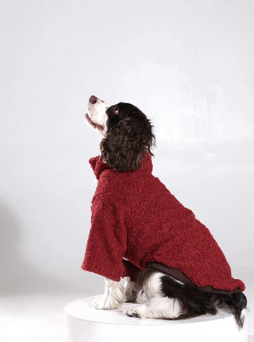 Ultra-Soft Sherpa Style Dog Hoodie - Handmade Winter Warmth for Indoor & Outdoor Comfort