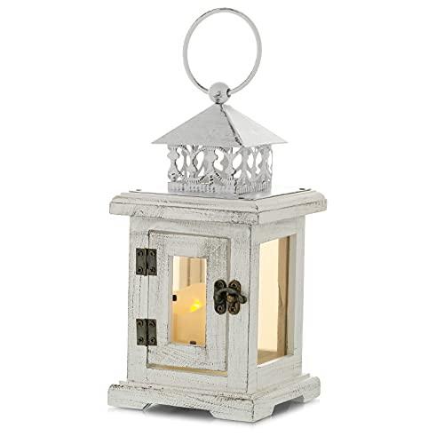 Alopini Holz Laterne Kerzenhalter Laterne Garten Laterne - Dekorative rustikale Distressed Vintage