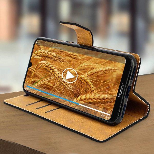 Avizar Honor 8A Flip Book Cover Schwarz