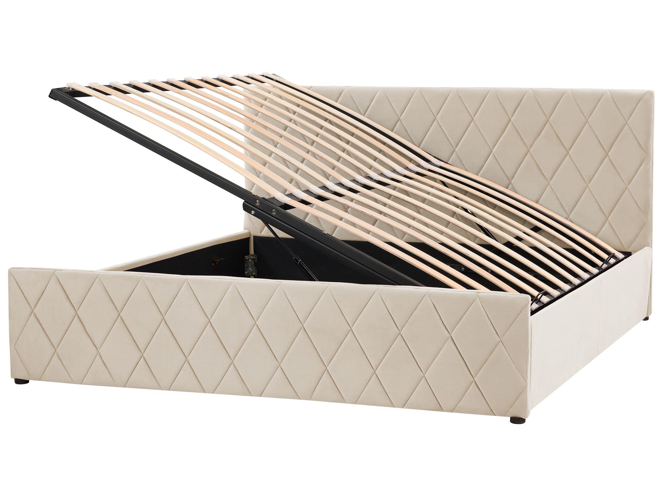 Beliani Bett mit Lattenrost aus Samtstoff Modern ROCHEFORT