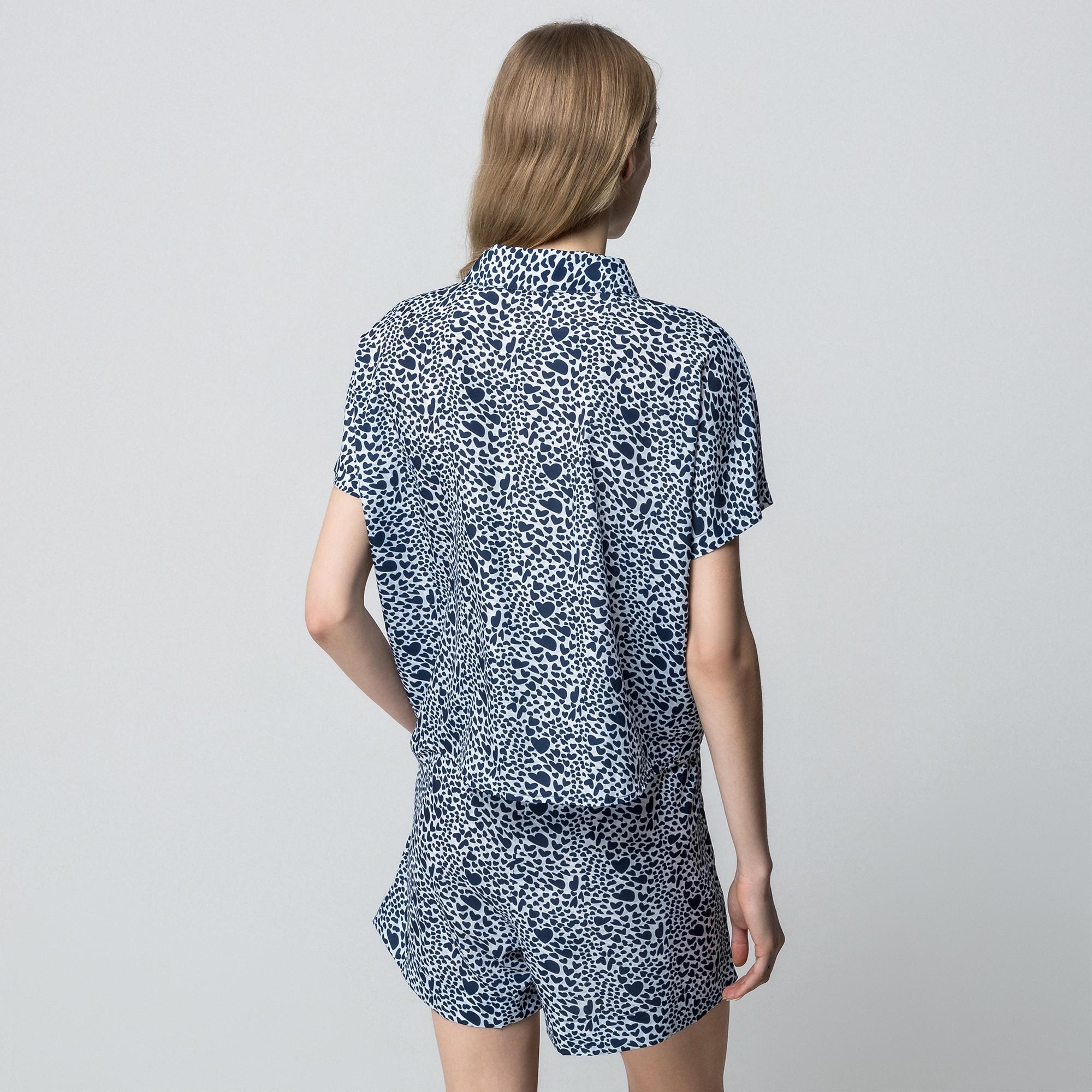 Manor Woman Gemusterte Relaxed Fit Kurzarmbluse