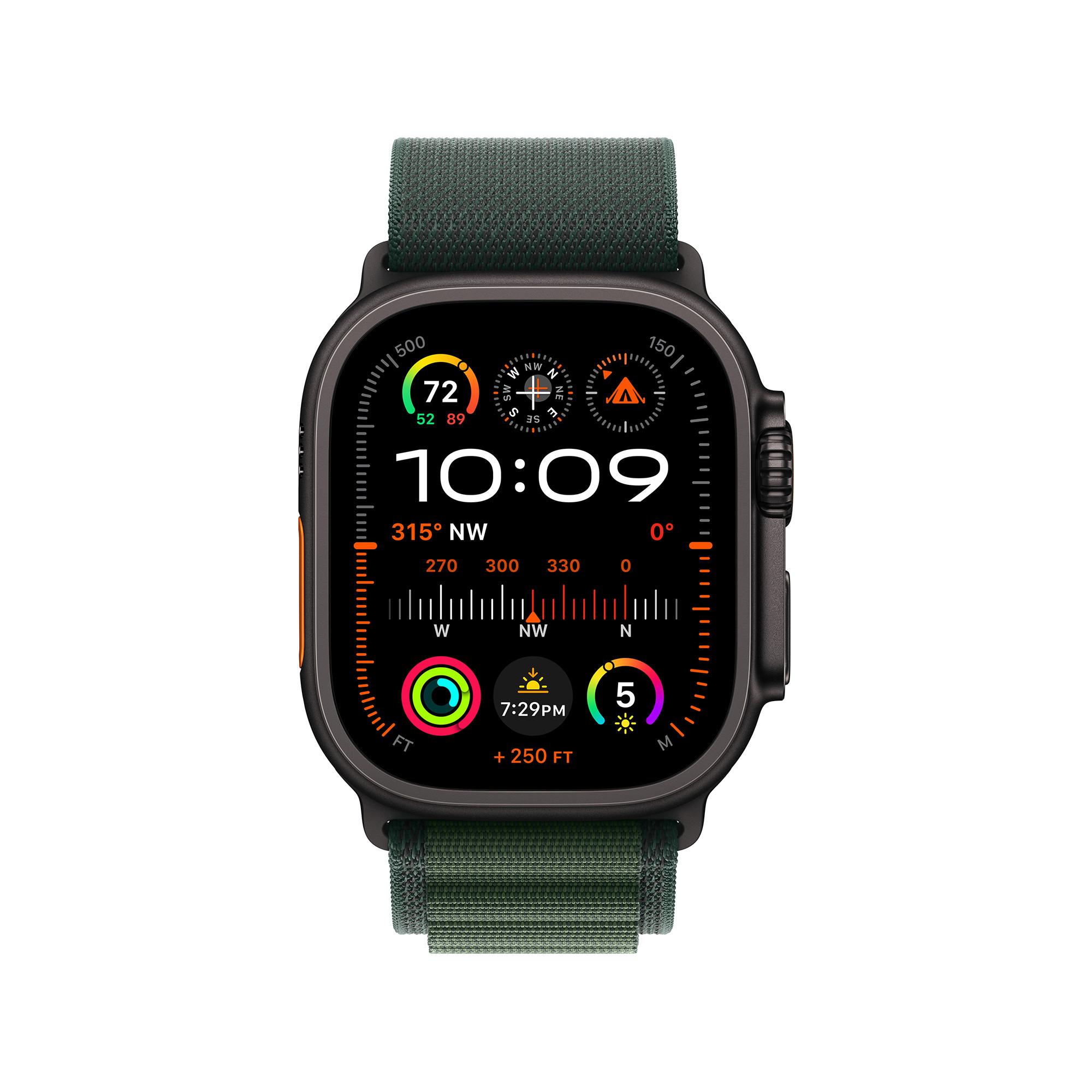 Apple AW Ultra 2 GPS + Cell 49mm with Dark Green Alpine Loop - Medium Smartwatch