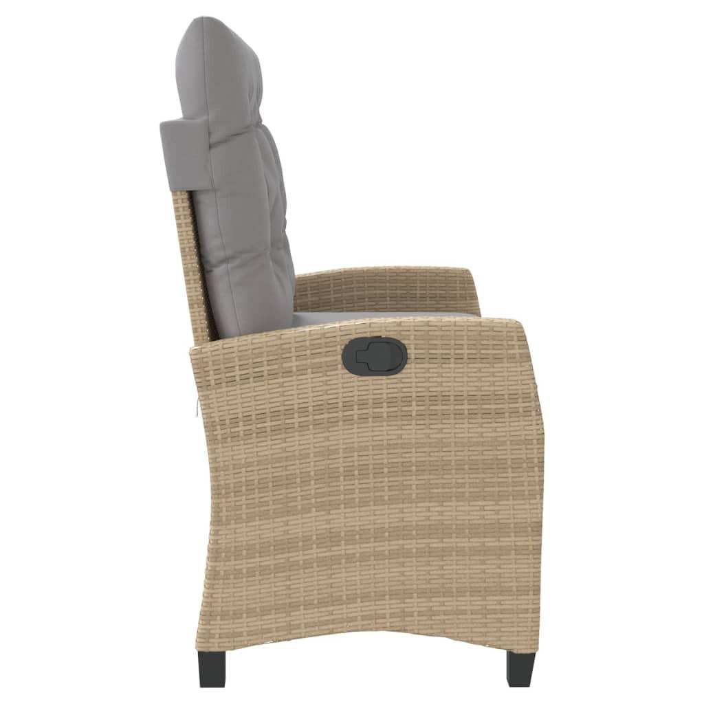 VidaXL Verstellbare gartenbank poly-rattan