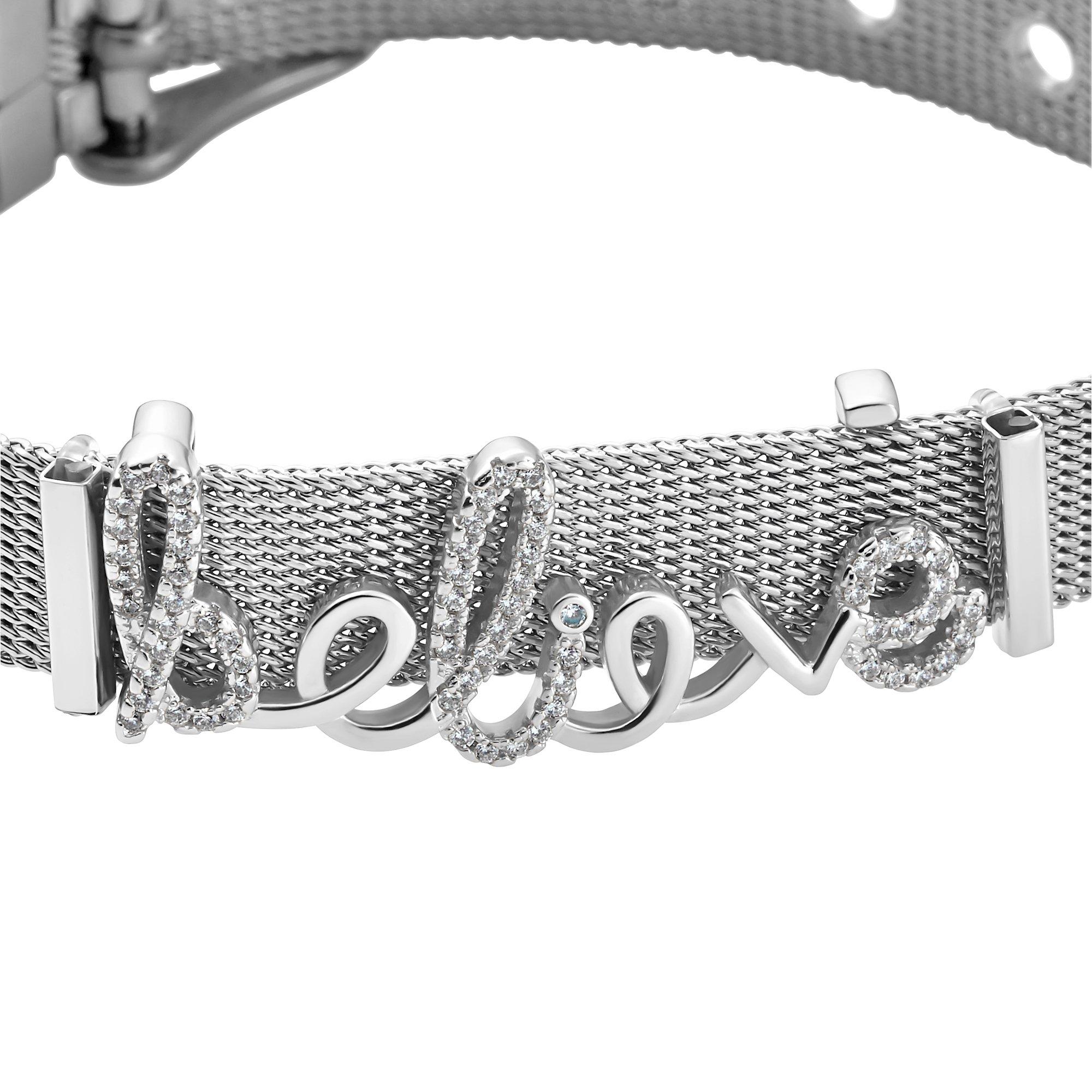 Heideman Mesh Armband Believe poliert