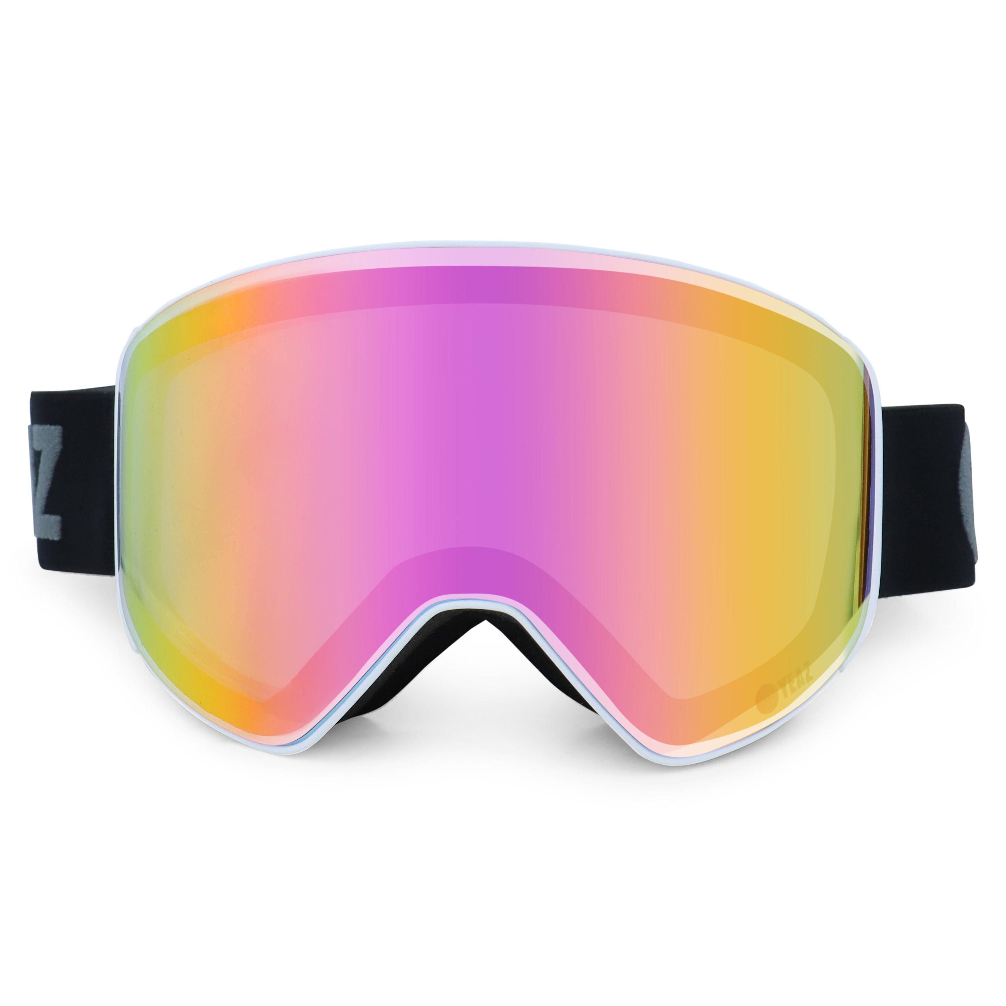YEAZ APEX Magnet-Ski-Snowboardbrille pink verspiegelt/weiß