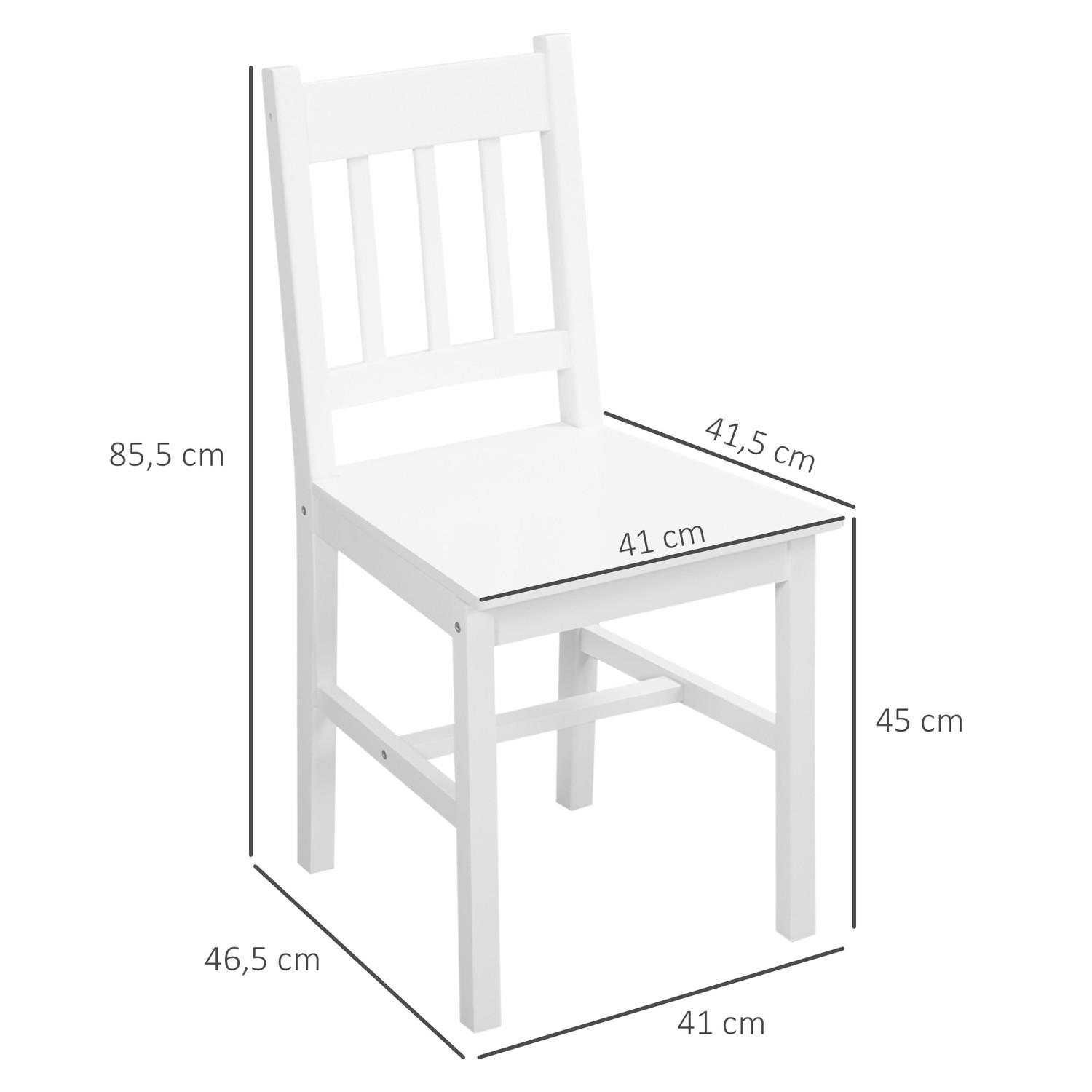 Northio Esszimmerstuhl 4Er Set Moderne Küchenstühle Mit Rückenlehne, Kiefernholz, Weiß, Ideal Für Küche & Wohnzimmer