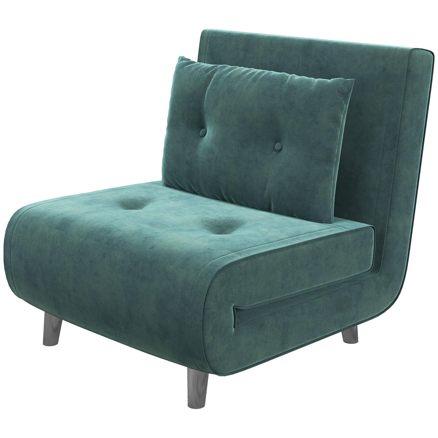 Northio Schlafsessel, Klappsessel Mit Bettfunktion, Einzelsofa Mit Kissen, Gästebett, Polstersofa Mit Samtoptik, Dunkelgrün, 77 X 88 X 83 Cm