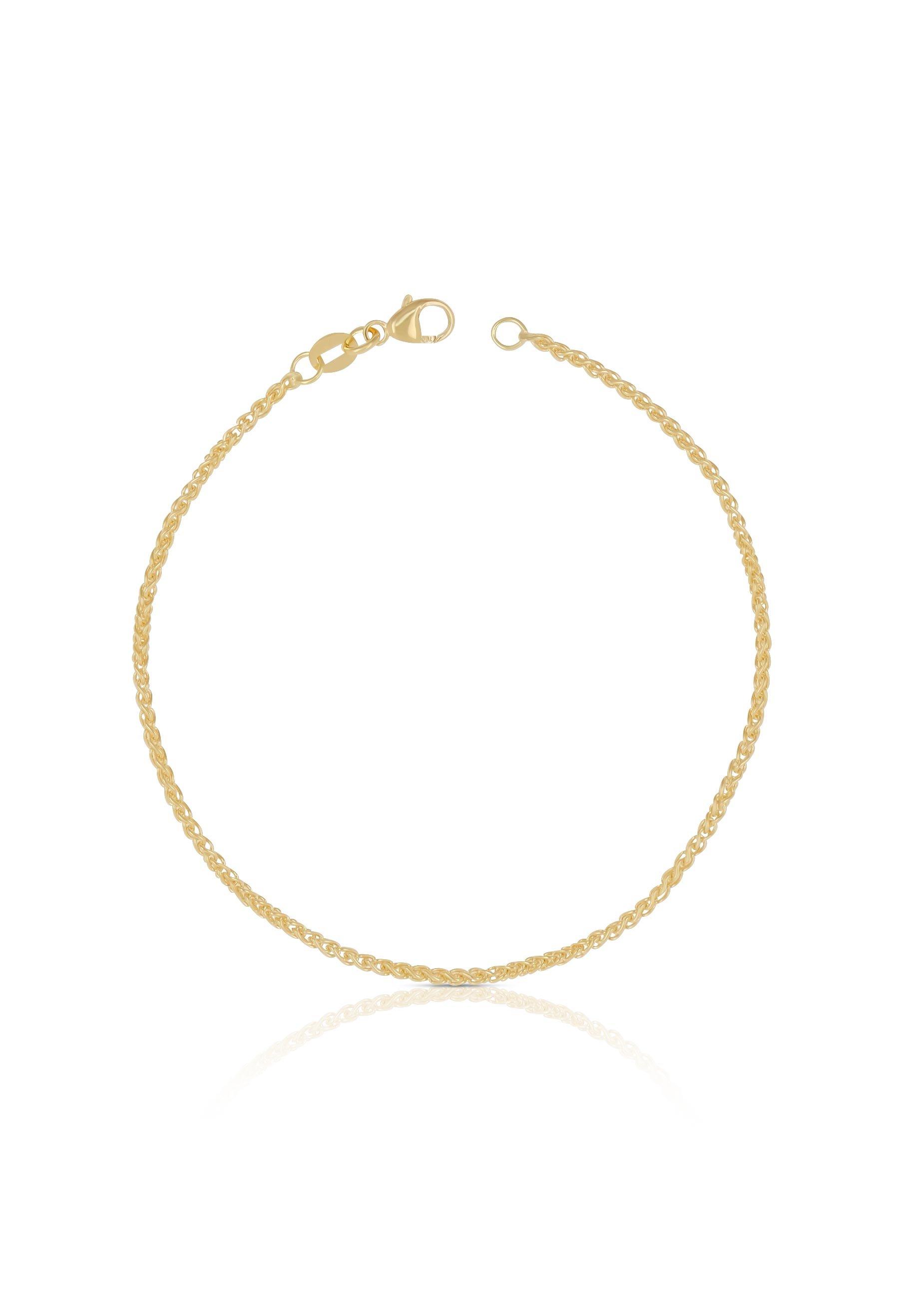 MUAU Schmuck Armband Zopf Gelbgold 750, 19cm, 1.6mm