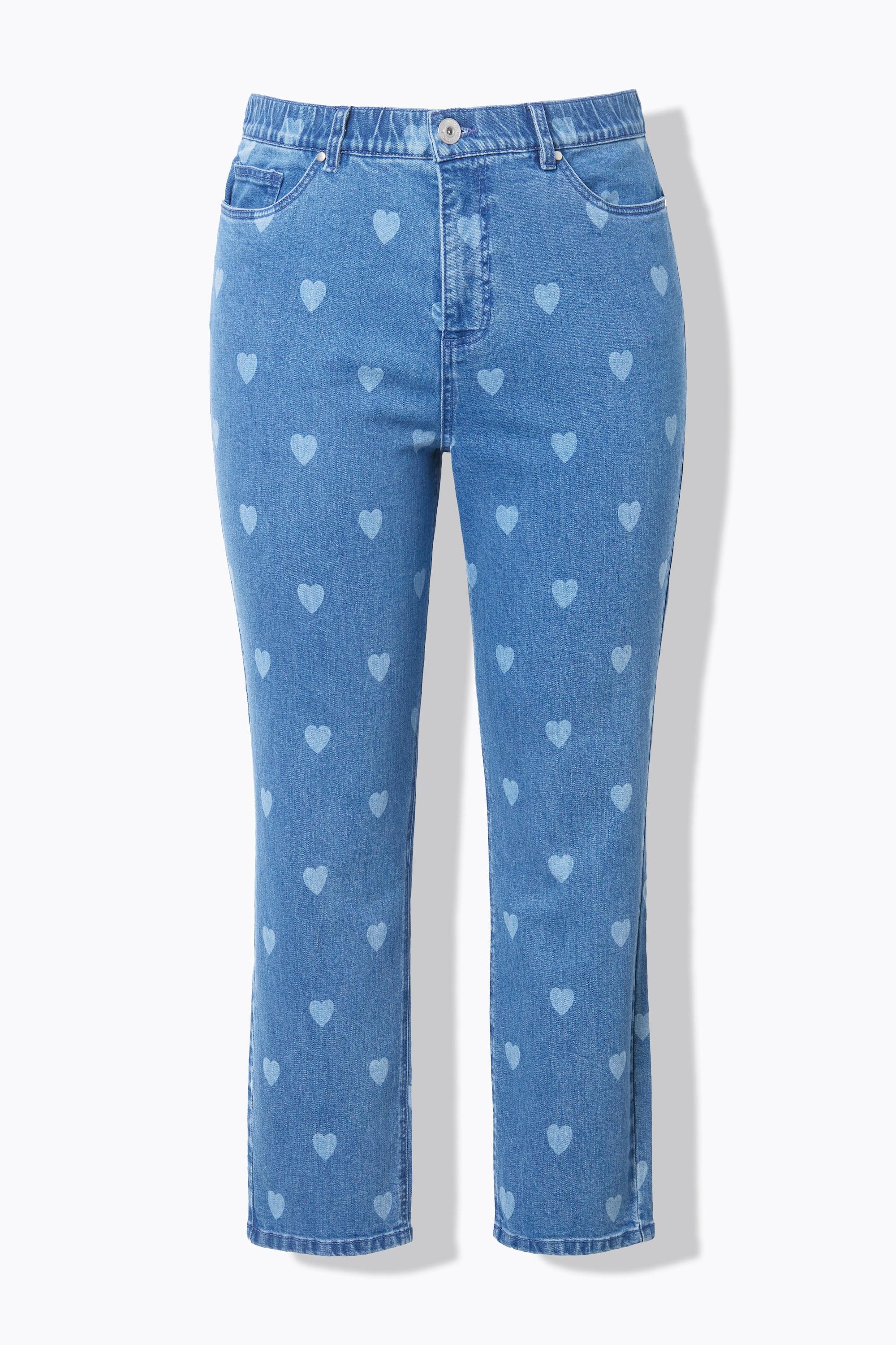 Studio Untold Mom Jeans 5-Pocket Herz Print