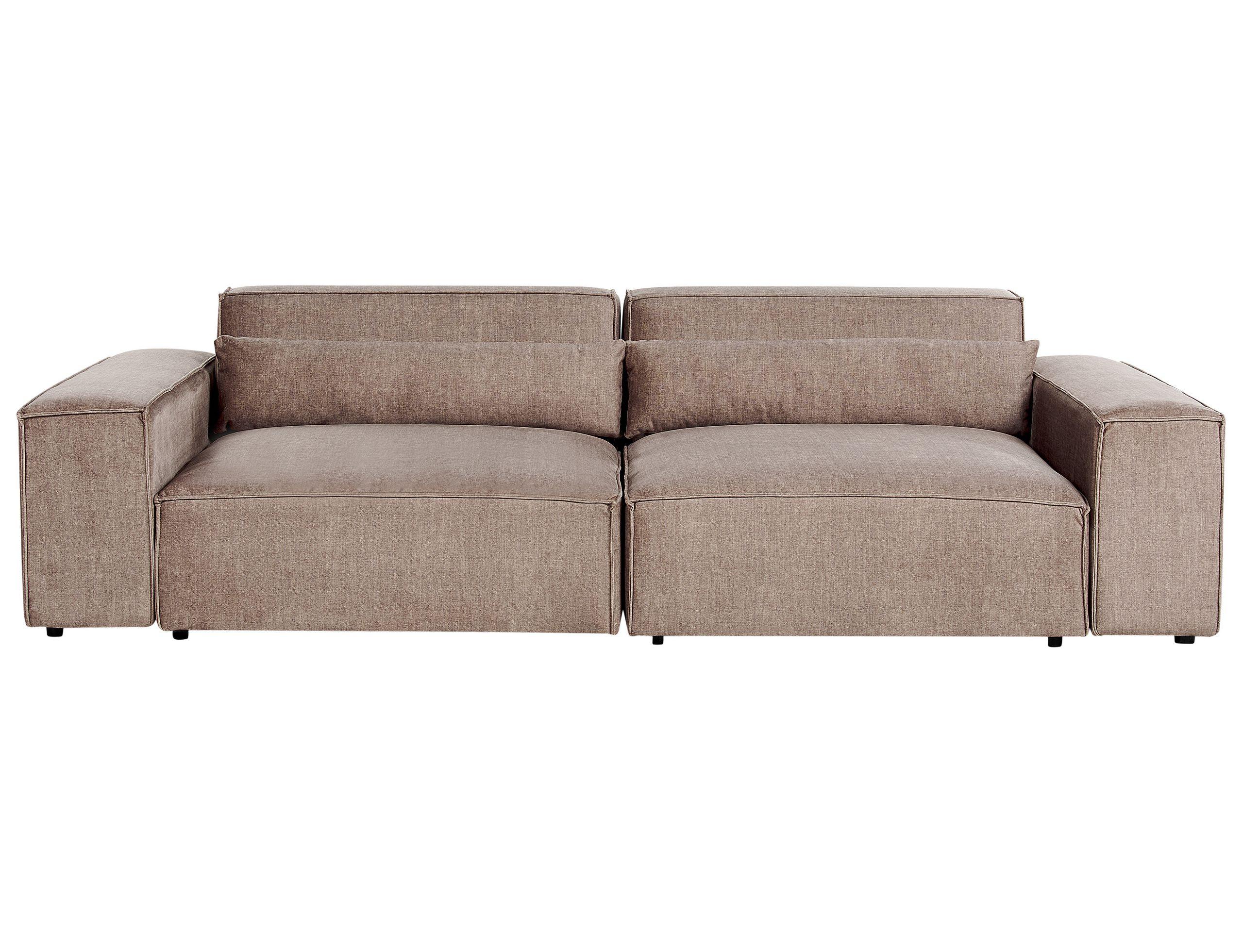Beliani Sofa mit Ottomane aus Polyester Modern HELLNAR