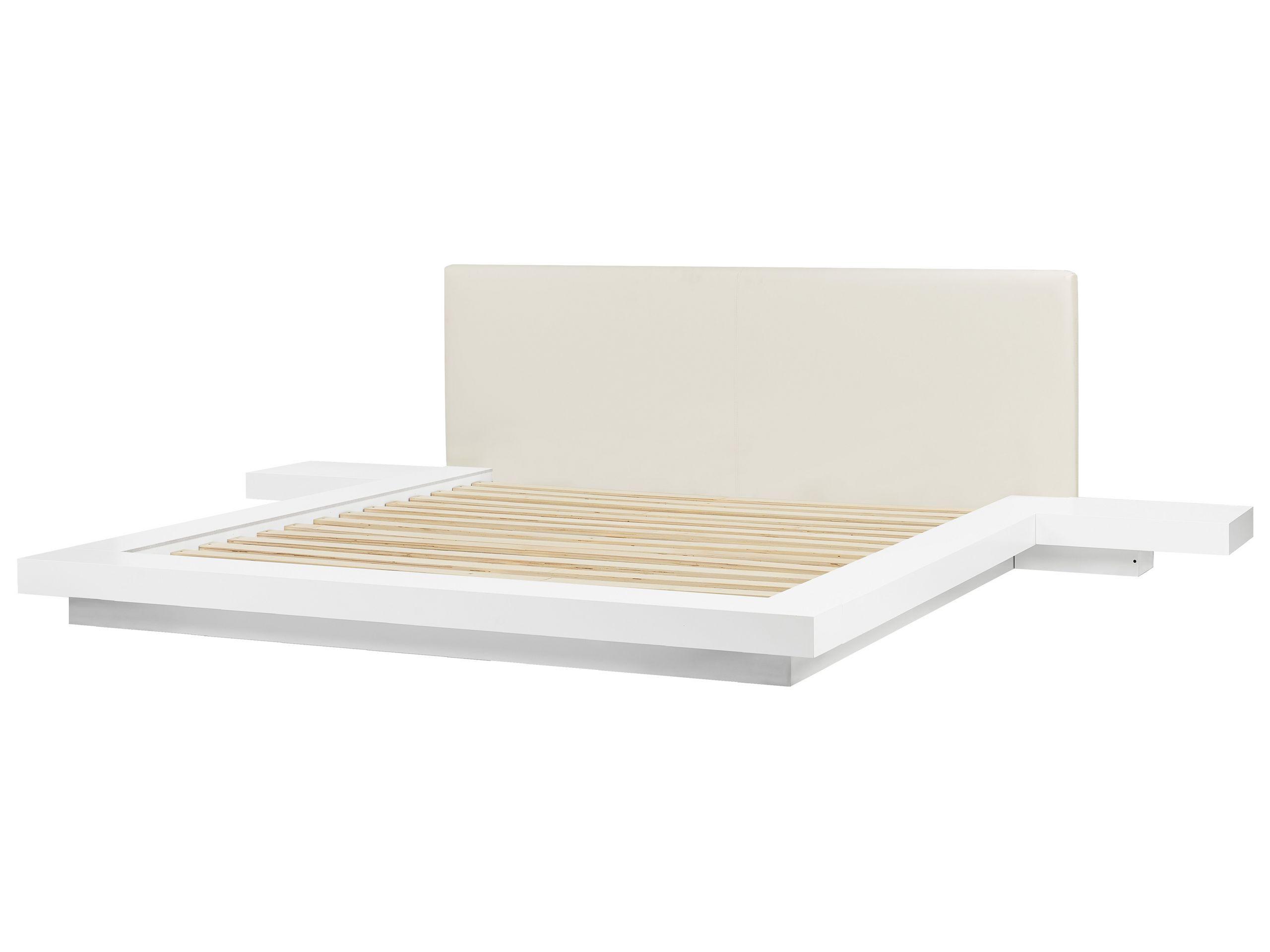 Beliani Bett mit LED aus MDF-Platte Skandinavisch ZEN