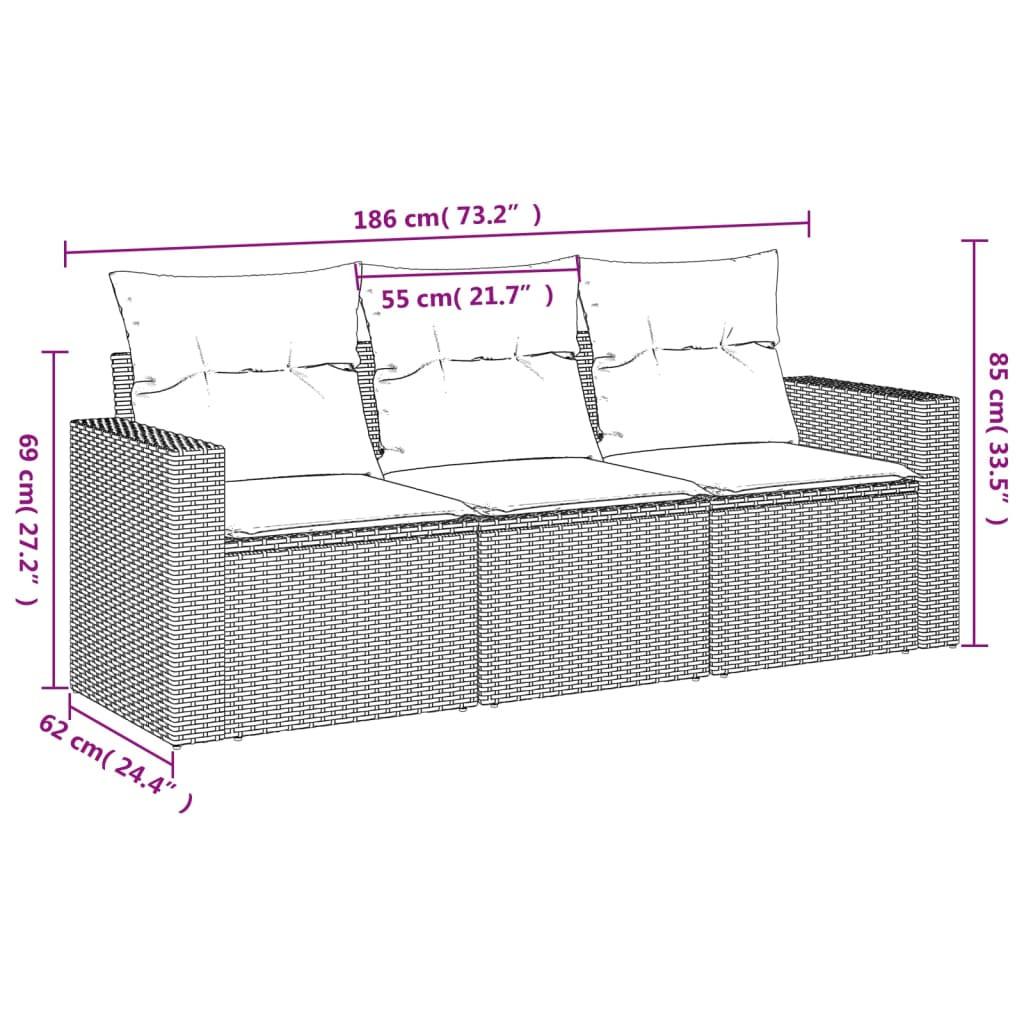VidaXL Garten sofagarnitur poly-rattan