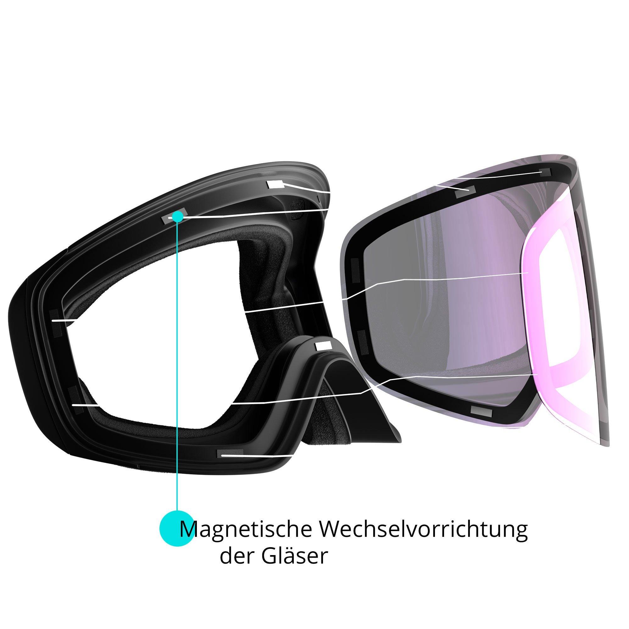 YEAZ APEX Magnet-Ski-Snowboardbrille pink verspiegelt/weiß