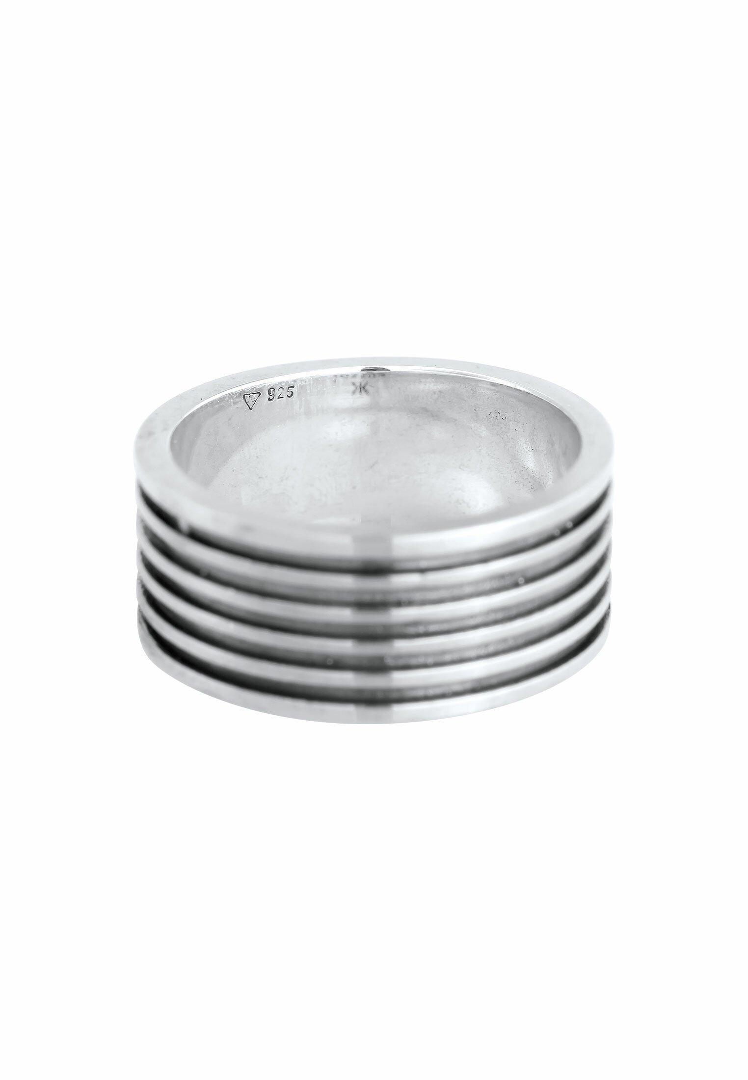 Kuzzoi Ring Bandring Massiv Rillen 925 Silber