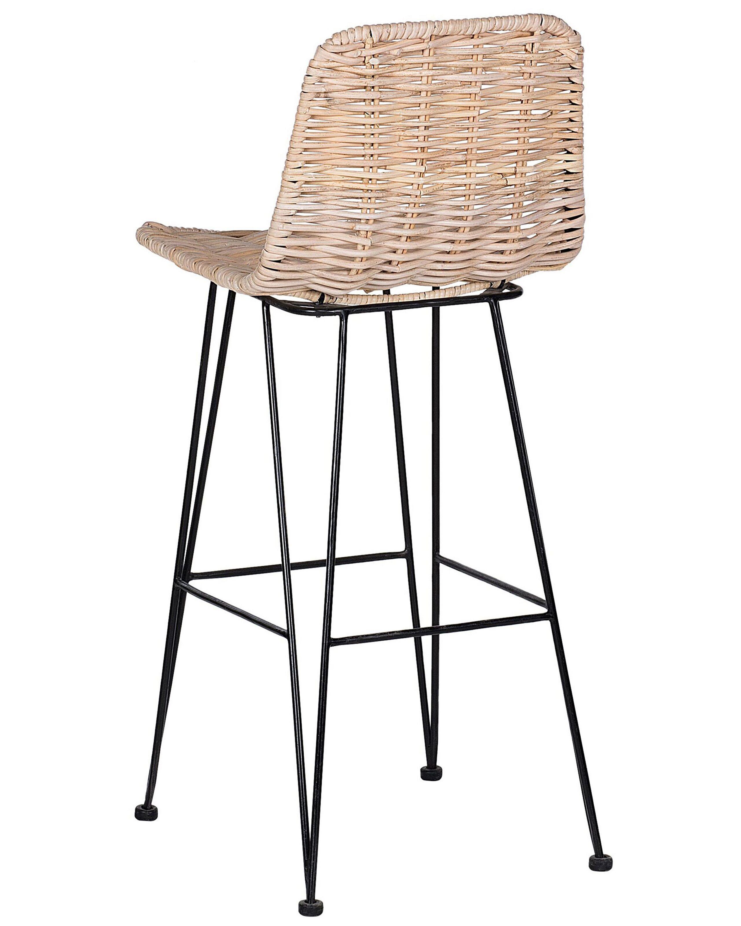 Beliani Set mit 2 Barstühlen aus Rattan Boho CASSITA
