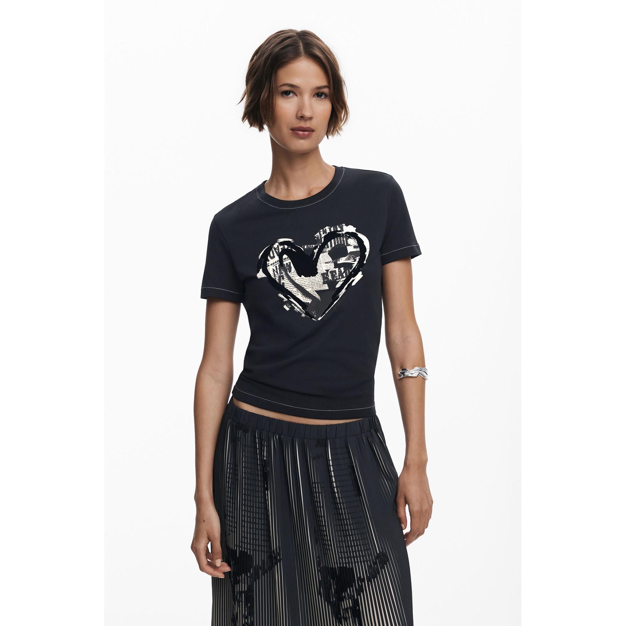 Desigual T-Shirt mit Herz-Print