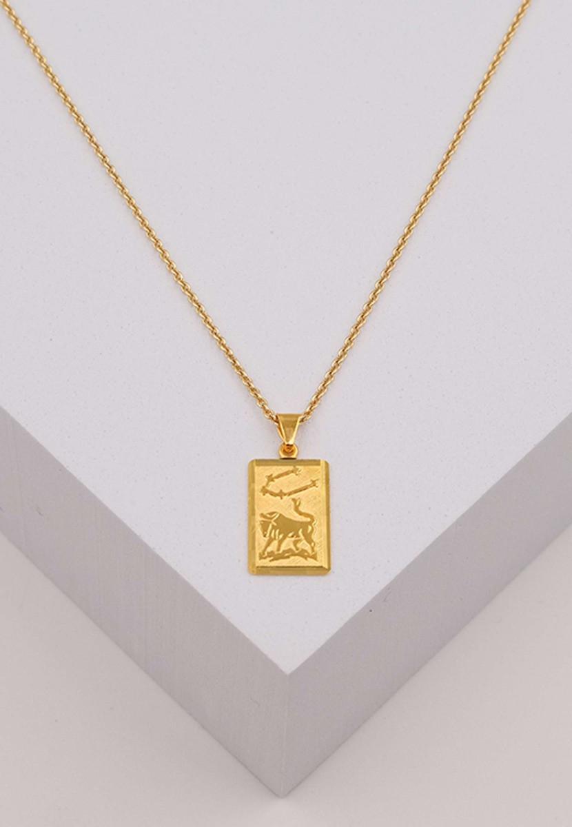 MUAU Schmuck Anhänger Sternzeichen Stier Gelbgold 750, 20x9mm