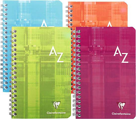 Clairefontaine CLAIREFONTAINE Spiralheft ass. 9,5x14cm 8509 5mm, A-Z 90 Blatt