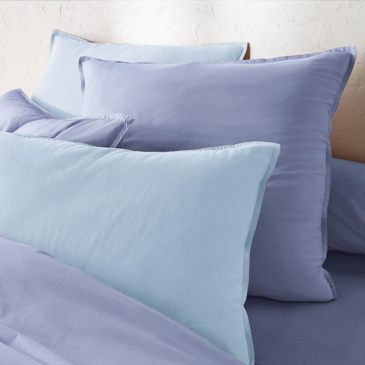 La Redoute Intérieurs Unifarbener Duvetbezug aus gewaschener Baumwolle Scenario