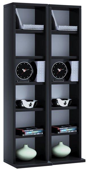 VCM Holz CD DVD Stand Regal | CD Regal mit Platz für 204 CDs oder 72 DVDs oder 40-Videos | Maße: H. 92 x B. 42 x T. 20 cm | Elegantes CD/DVD Regal | Blu