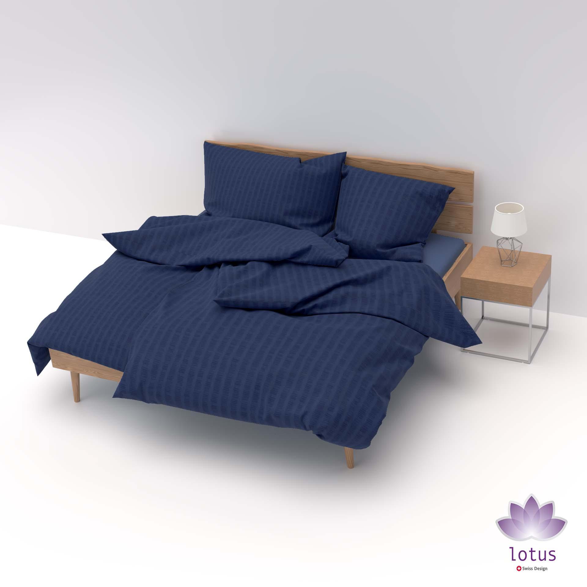 Lotus Bettwaren Lotus Kopfkissenbezug Satin Seersucker uni