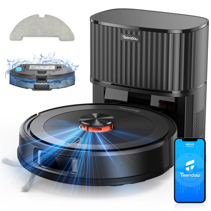 Blue Chilli D10S MAX 2-in-1 Staubsaugerroboter, 3000 Pa Saugkraft, selbstentleerender Staubbehälter