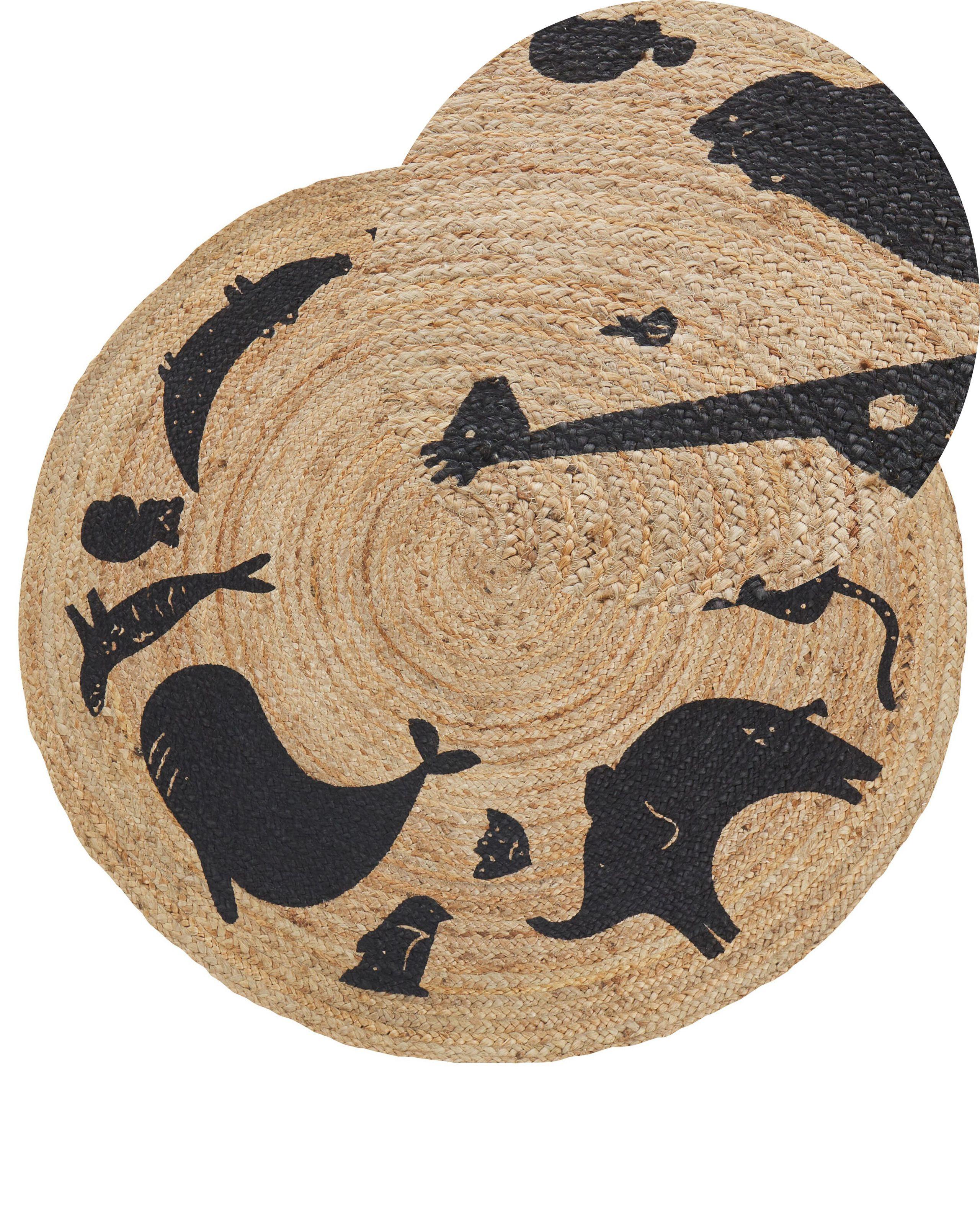 Beliani Kinderteppich aus Jute Boho EARTH