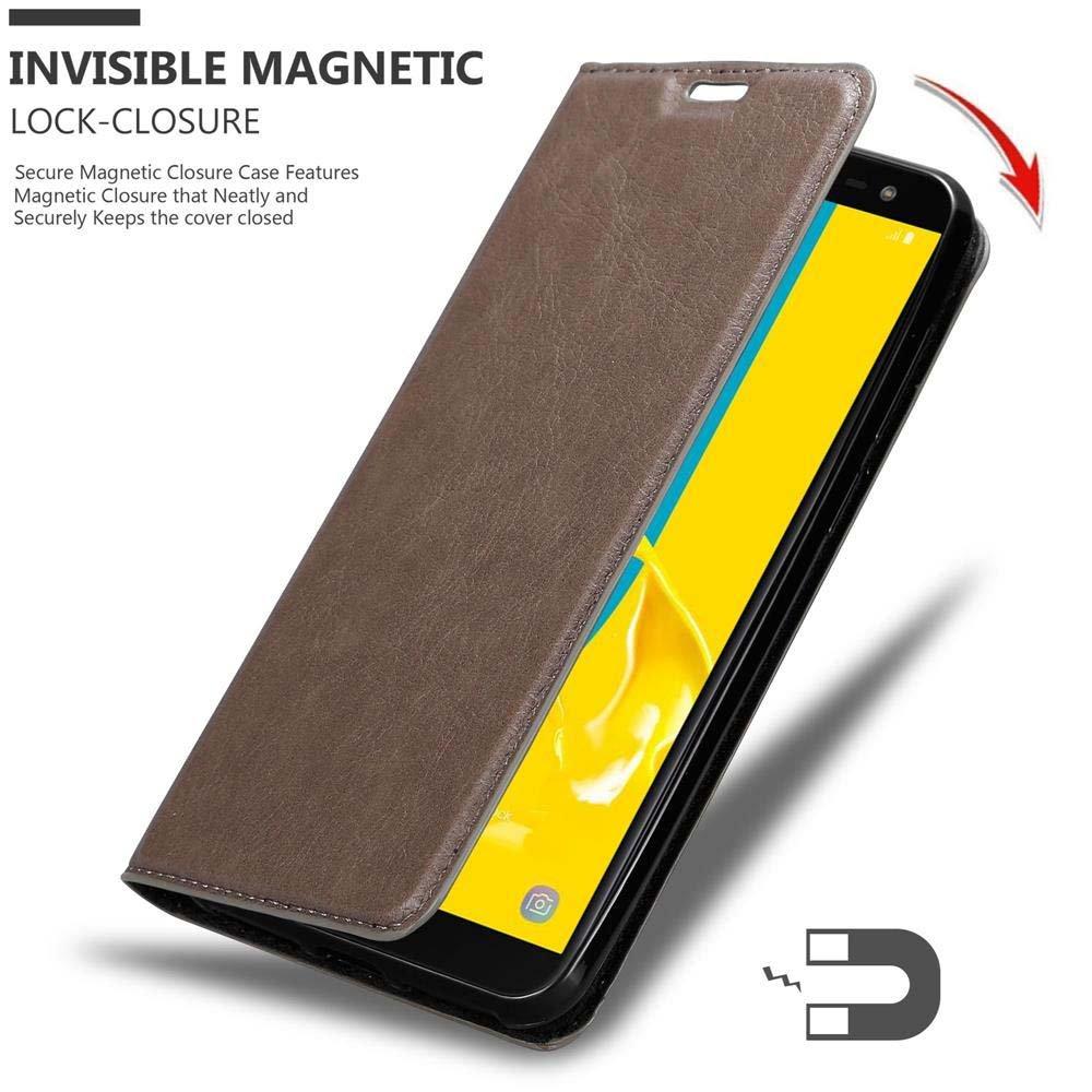 Cadorabo Cadorabo Hülle kompatibel mit Samsung Galaxy J6 2018 - Schutzhülle mit Magnetverschluss, Standfunktion und Kartenfach
