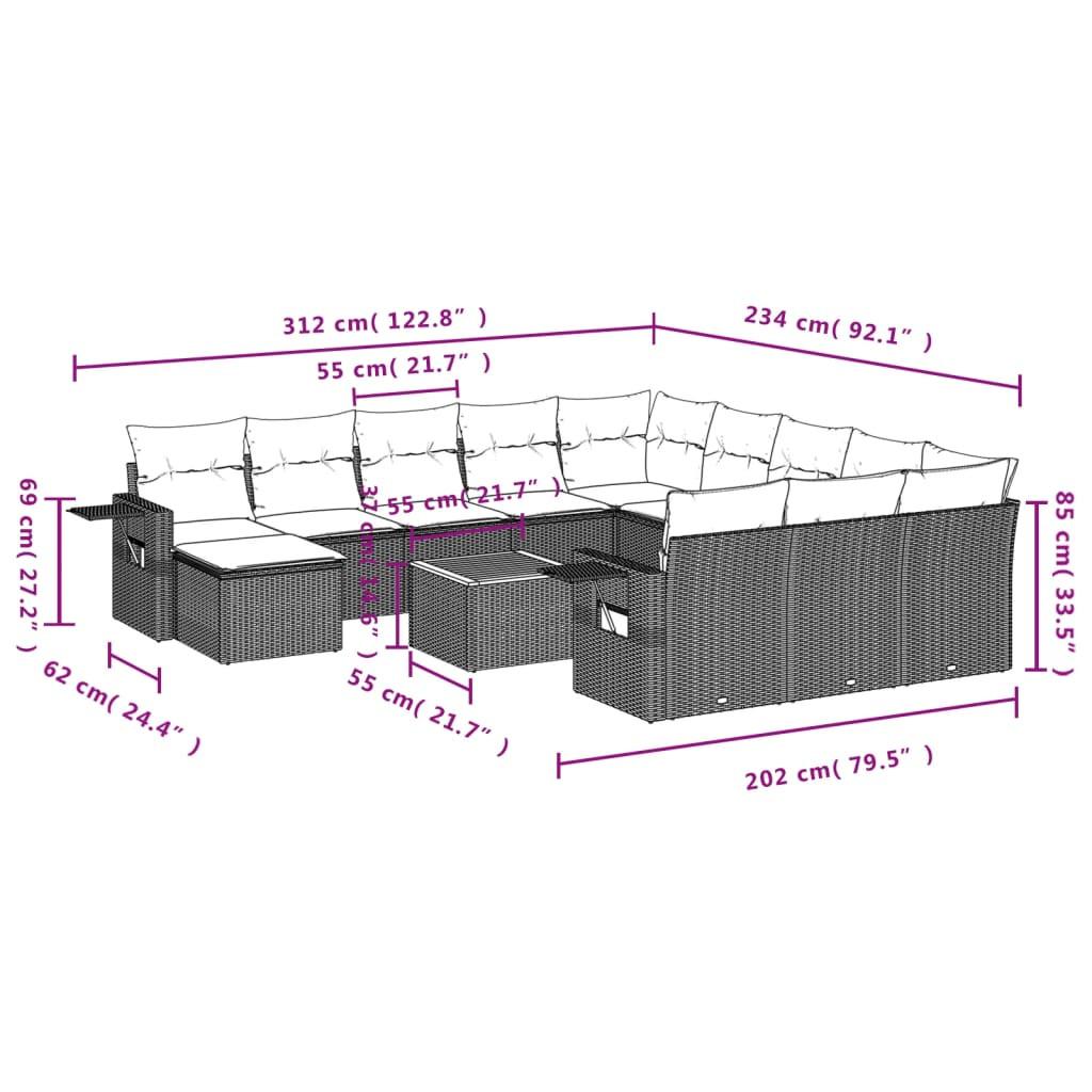 VidaXL Garten sofagarnitur poly-rattan