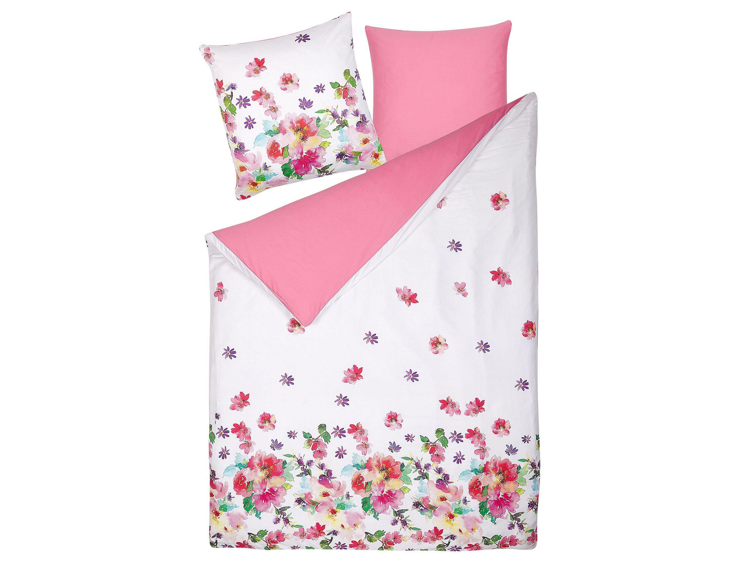 Beliani Bettwäsche-Set aus Baumwollsatin Modern LARYNHILL