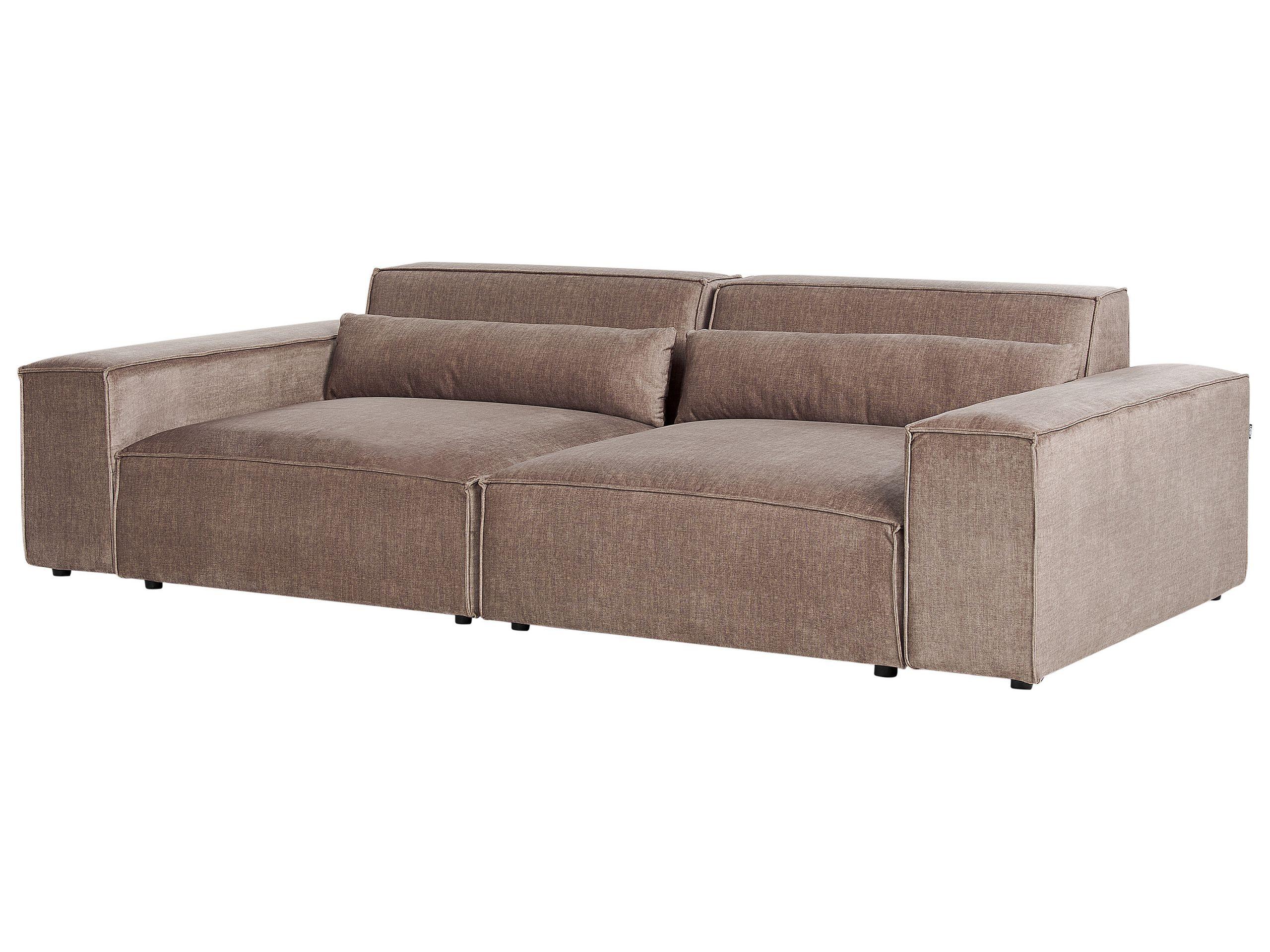 Beliani Sofa mit Ottomane aus Polyester Modern HELLNAR