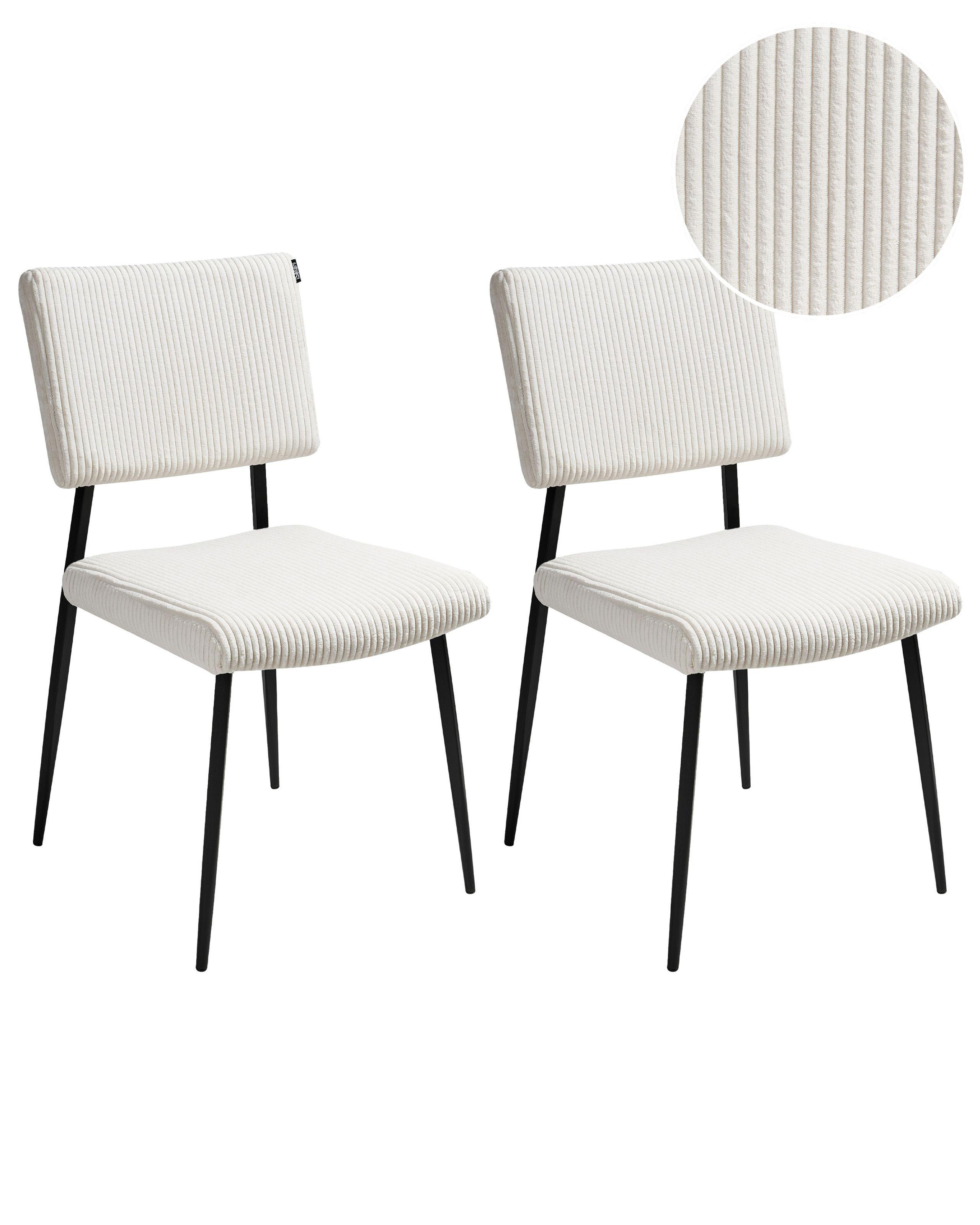 Beliani Esszimmerstuhl 2er Set aus Cord Retro STURGIS