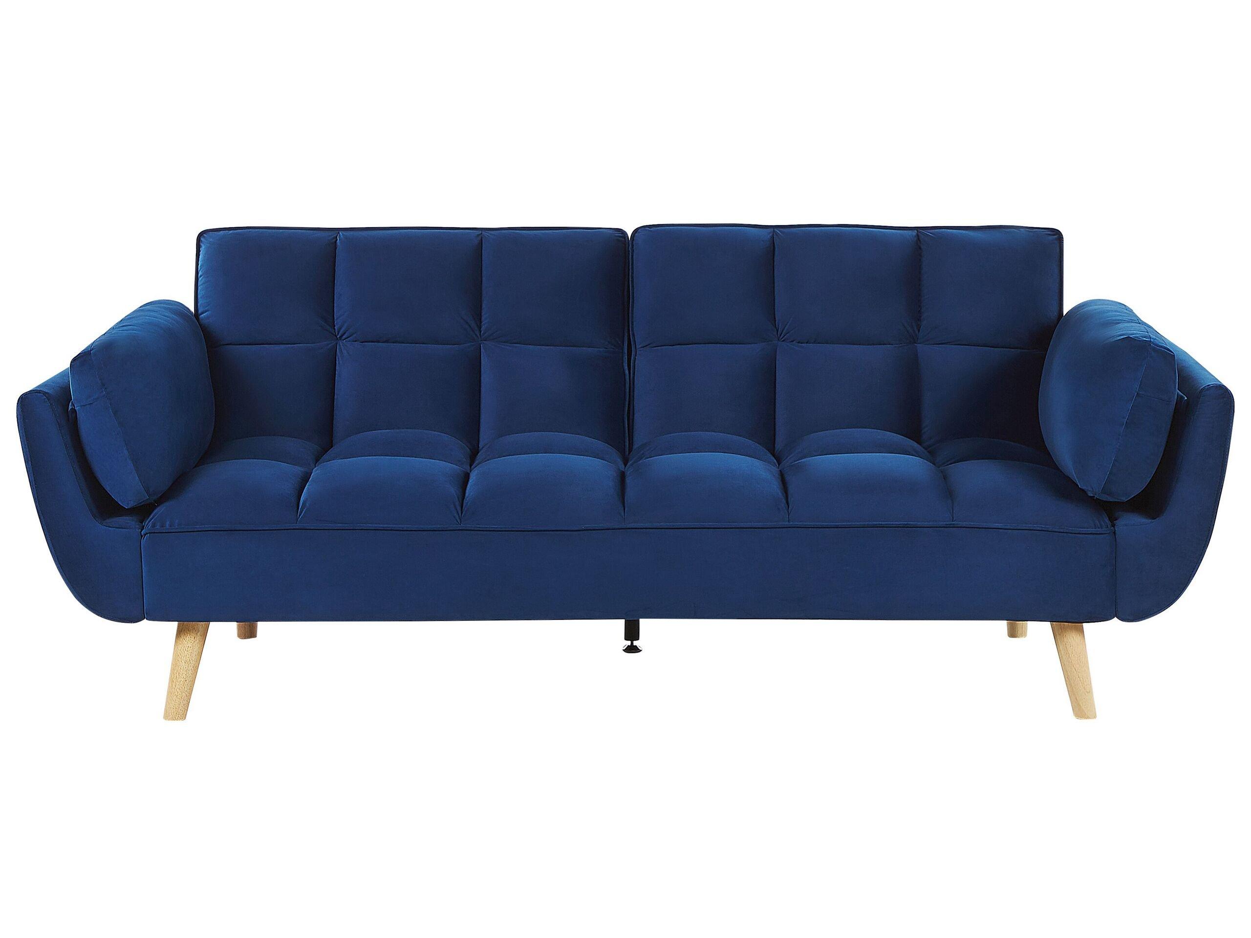Beliani Schlafsofa aus Samtstoff Retro ASBY