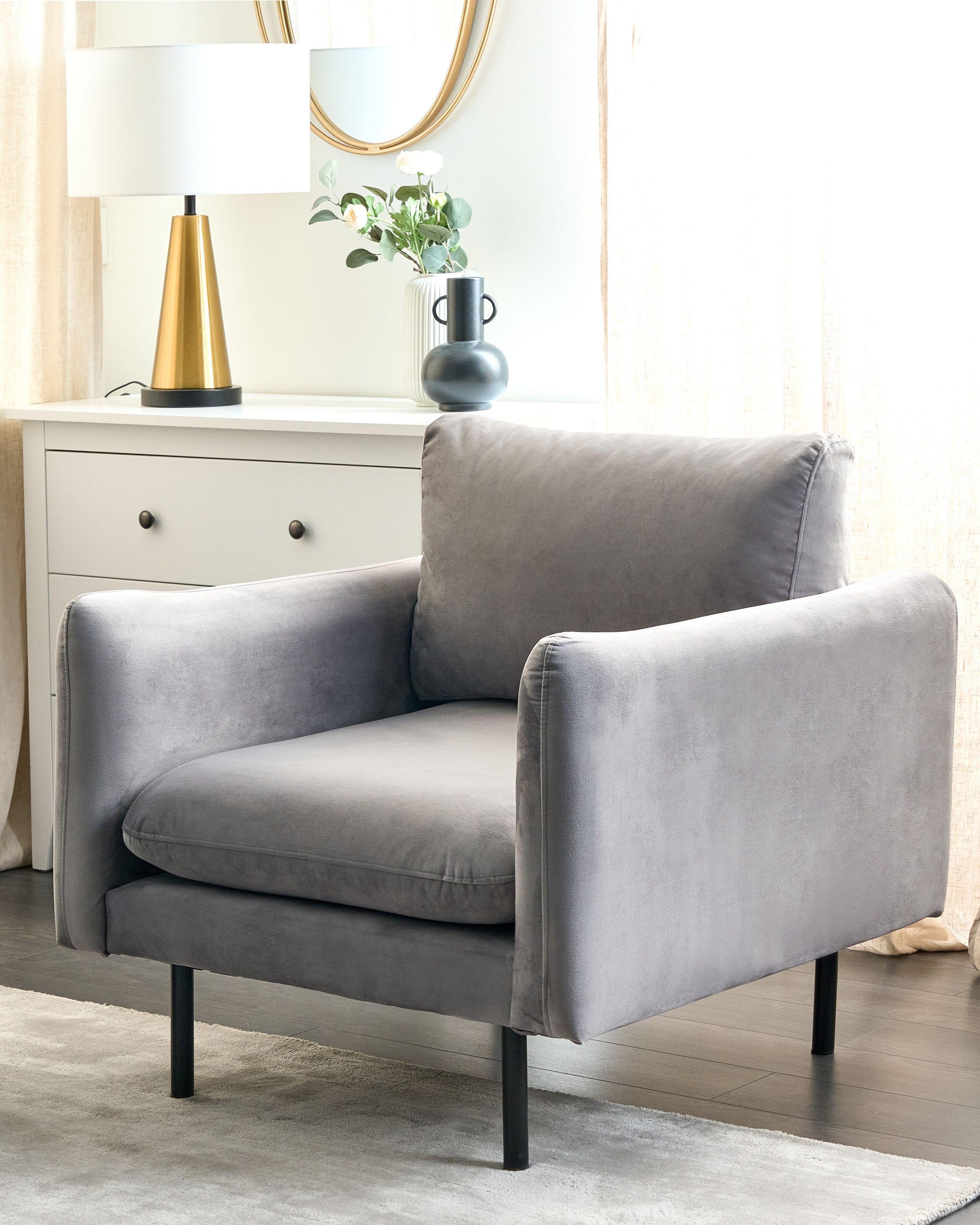 Beliani Sessel aus Samtstoff Modern VINTERBRO