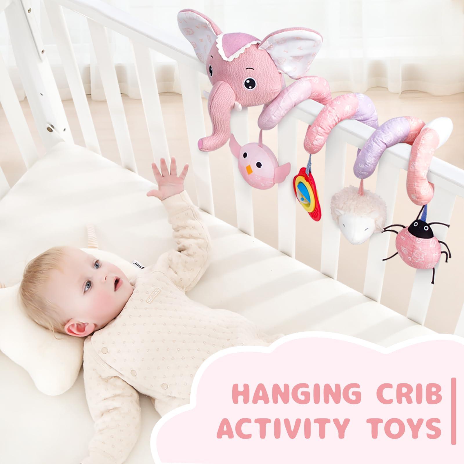 Activity-board Autositzspielzeug, Babyspirale, Plüsch, zum Aufhängen, für Kinderwagen, Stange, Kinderwagen, Krippe, mit Spieluhr, BB-Quietsche und Rassel