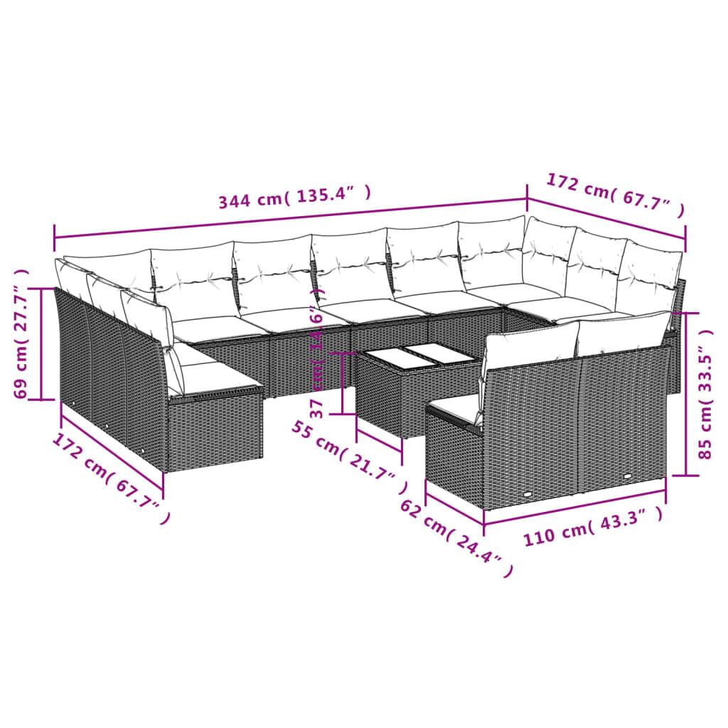 VidaXL Garten sofagarnitur poly-rattan