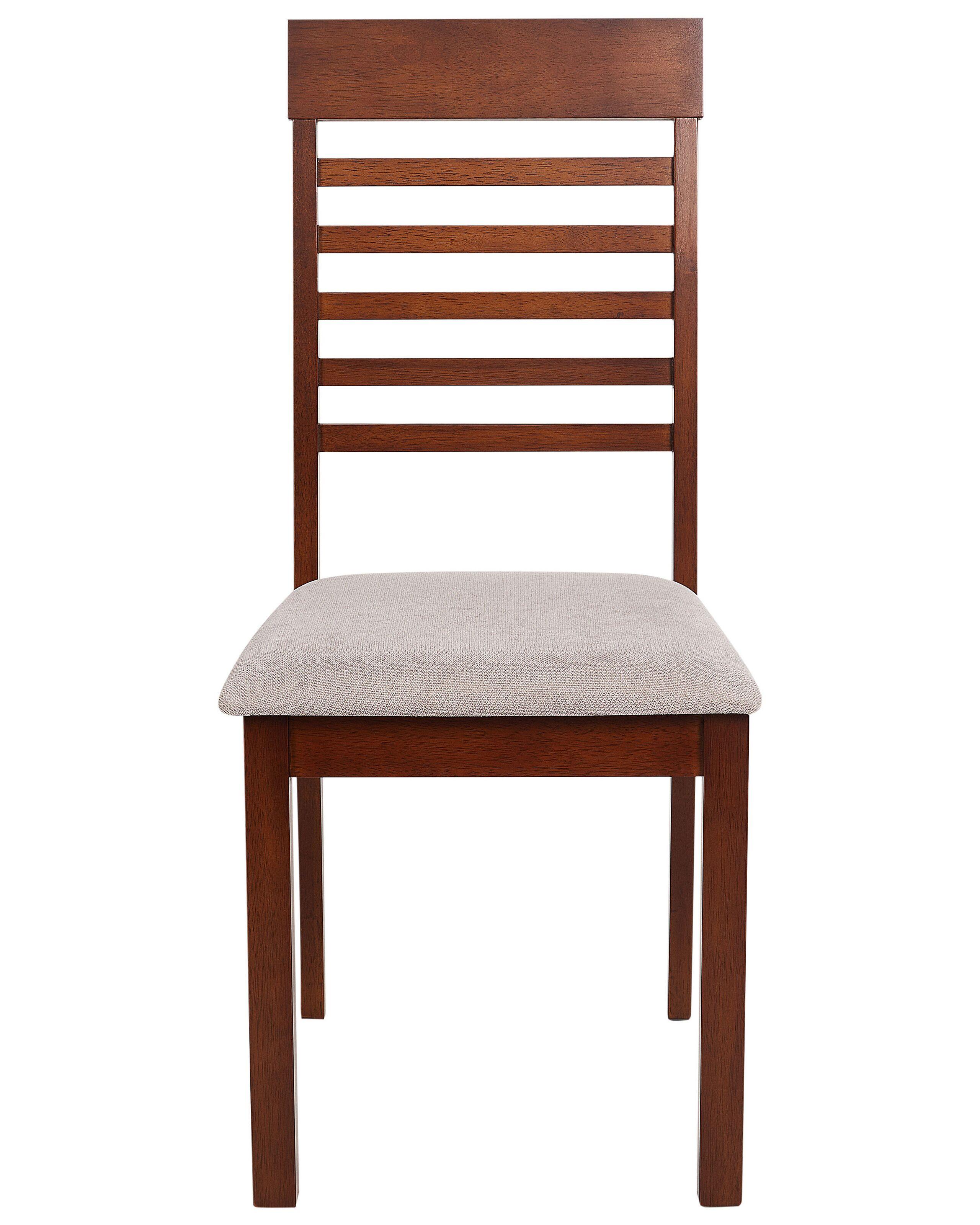 Beliani Esszimmerstuhl 2er Set aus Gummibaumholz Klassisch ORTLEY