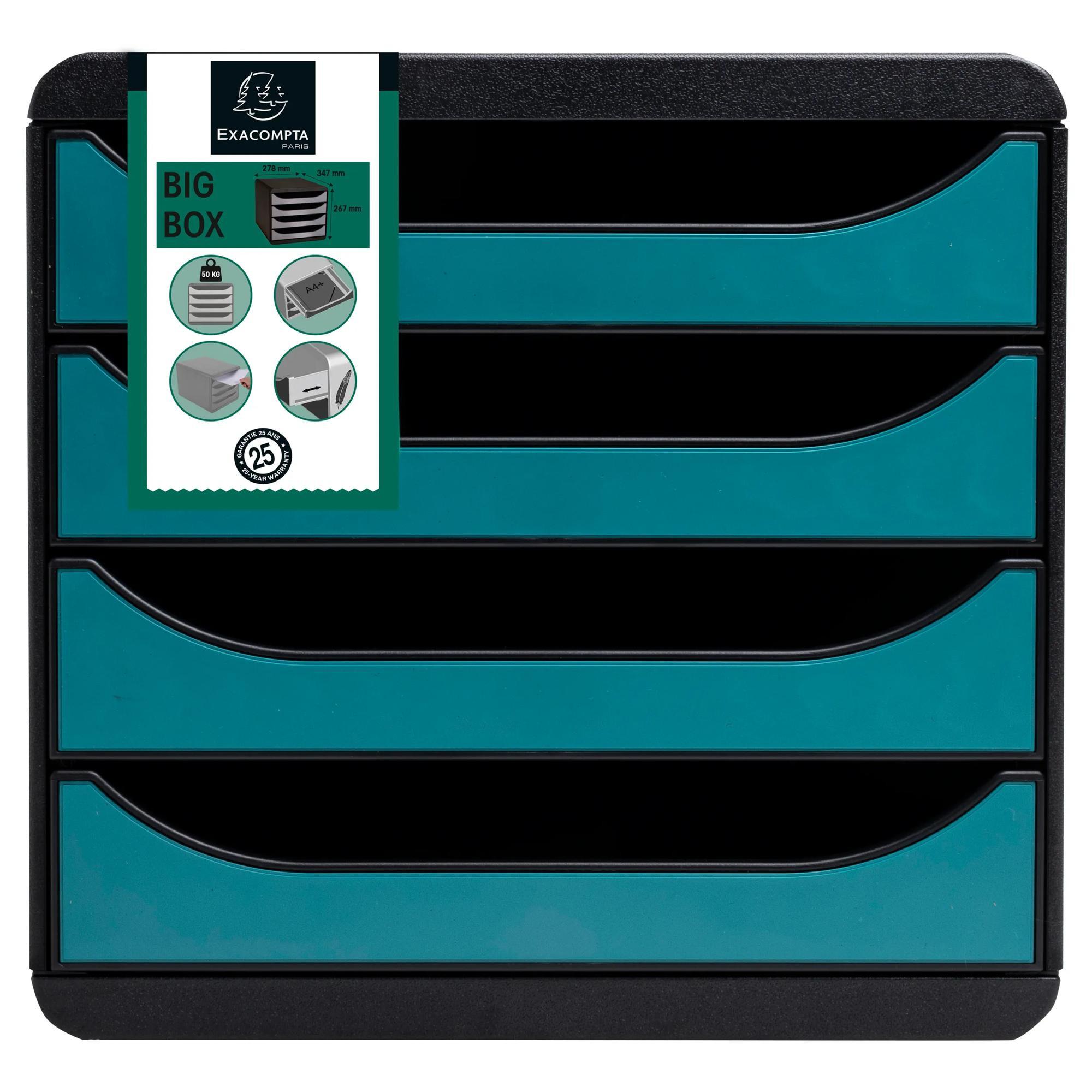 Exacompta Big Box, Schubladenbox mit 4 Schubladen, Skandi