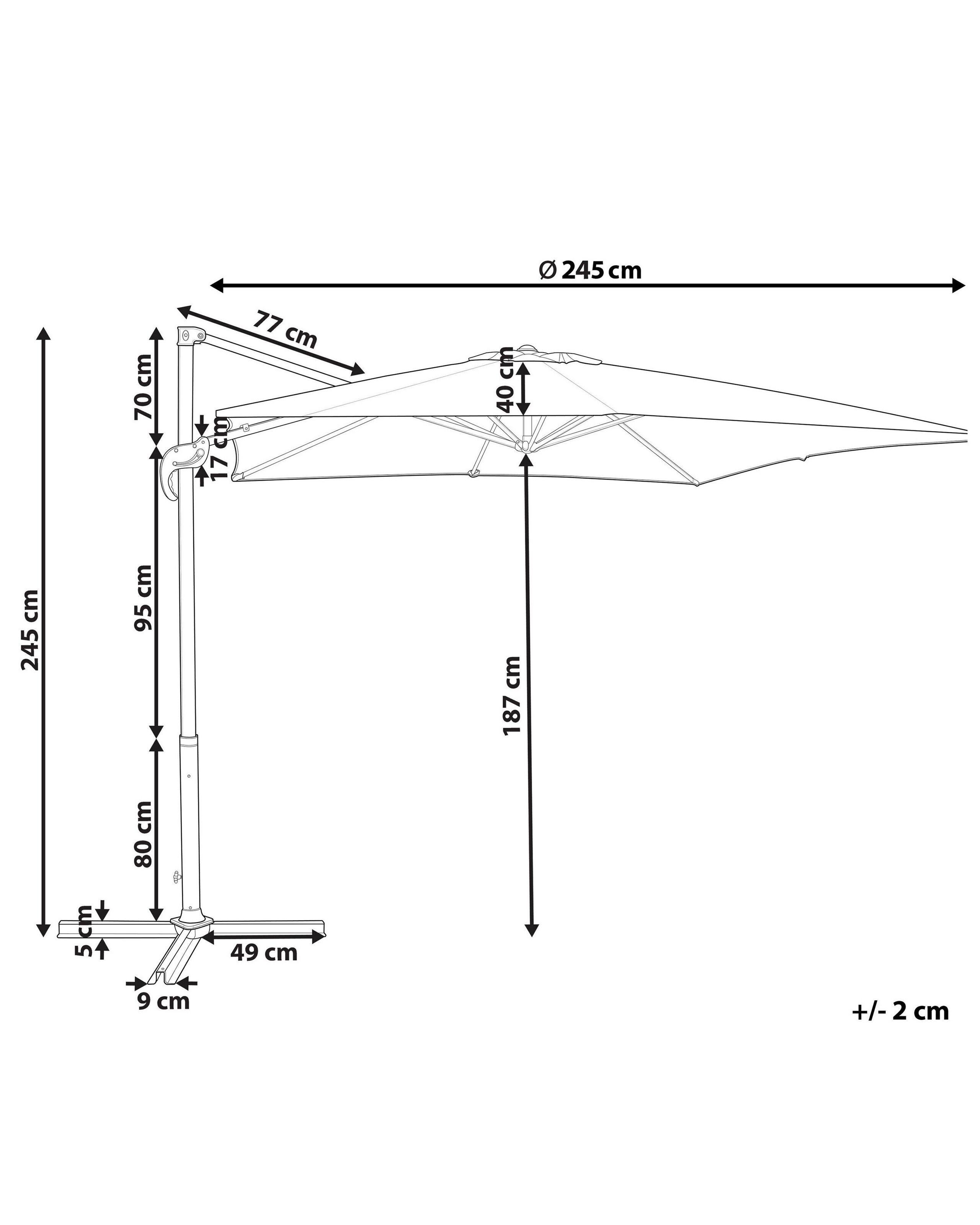 Beliani Ampelschirm aus Polyester MONZA II