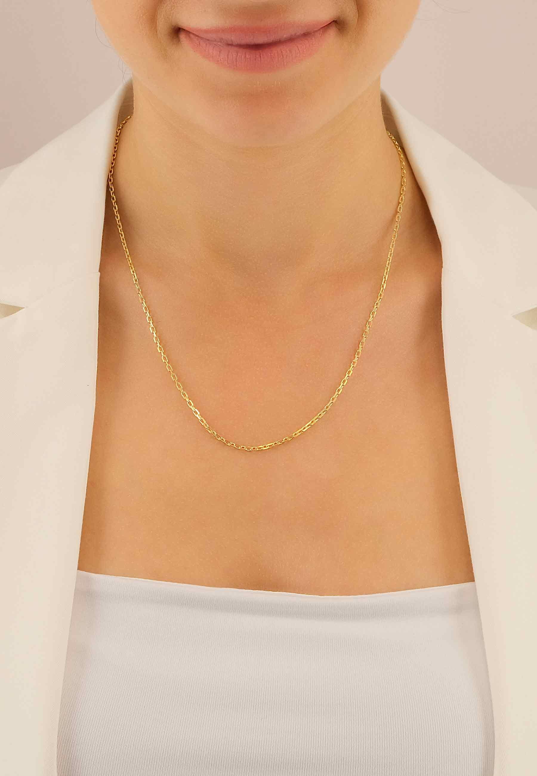 MUAU Schmuck Collier Anker Gelbgold 750, 2.1mm, 45cm
