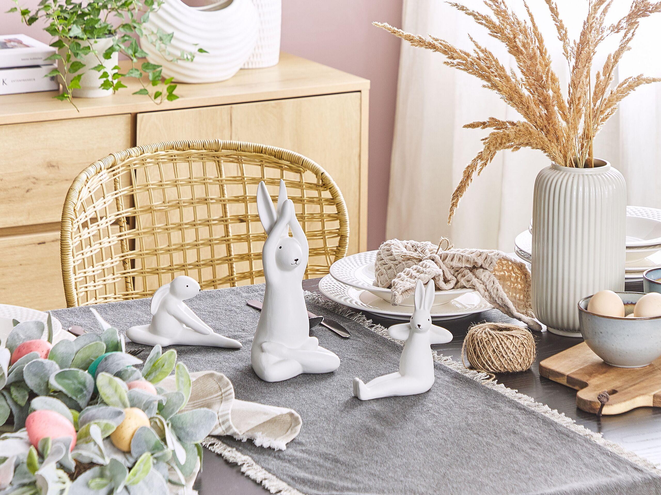 Beliani Dekofiguren 3er Set aus Keramik Klassisch BREST