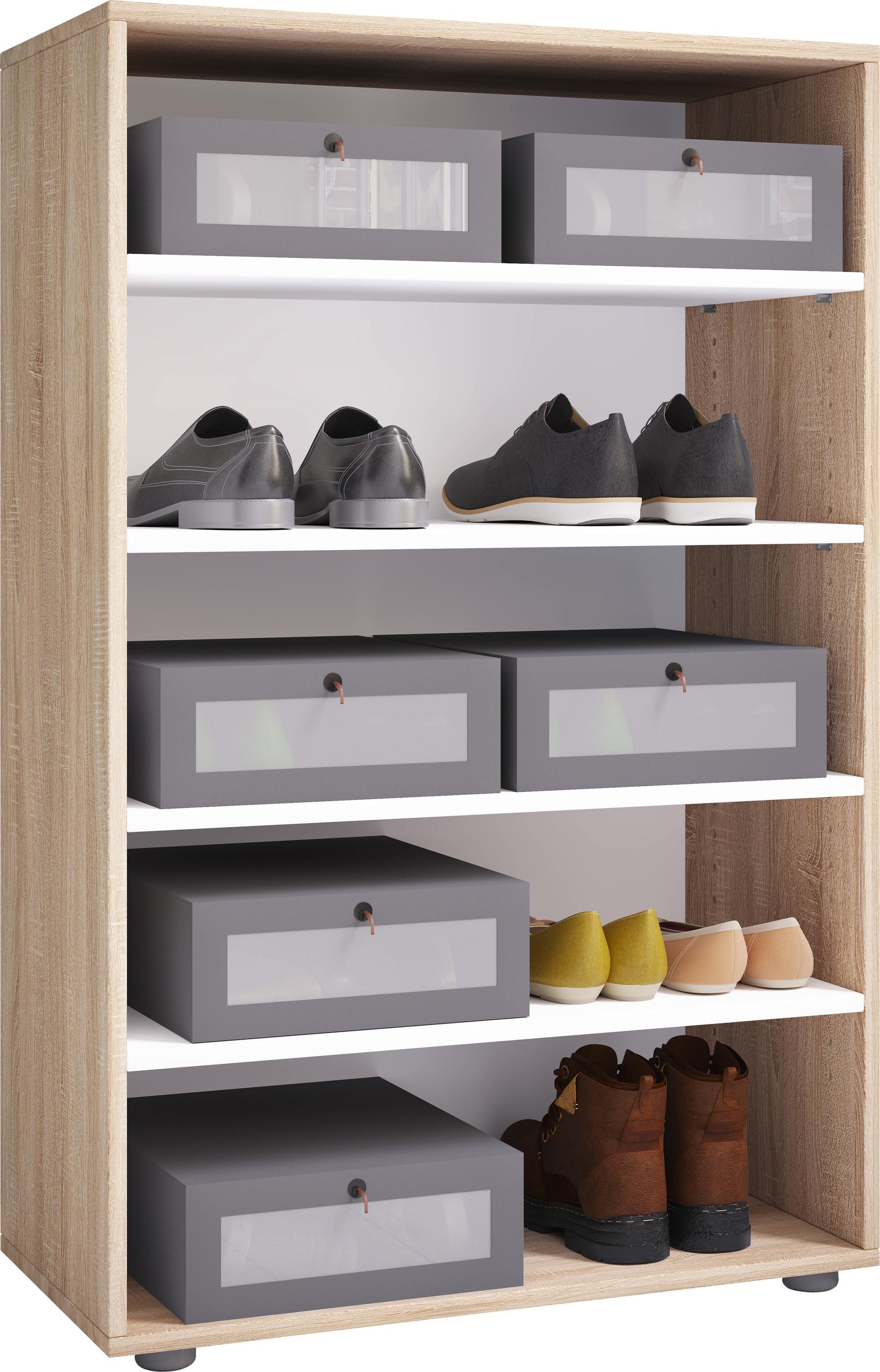 VCM XXL Holz Großer Schuhschrank Schuhregal Groß Stiefel Dielenmöbel Lona 5 Fächer