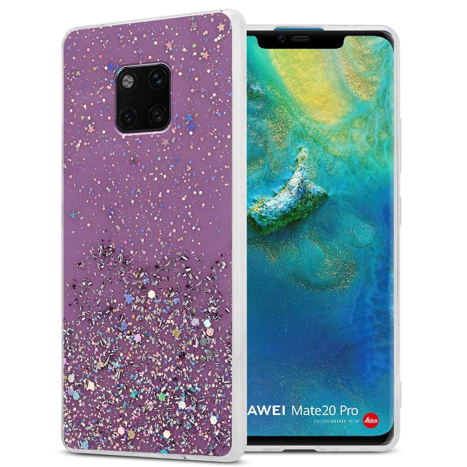 Cadorabo Hülle für Huawei MATE 20 PRO TPU Silikon mit funkelnden Glitter