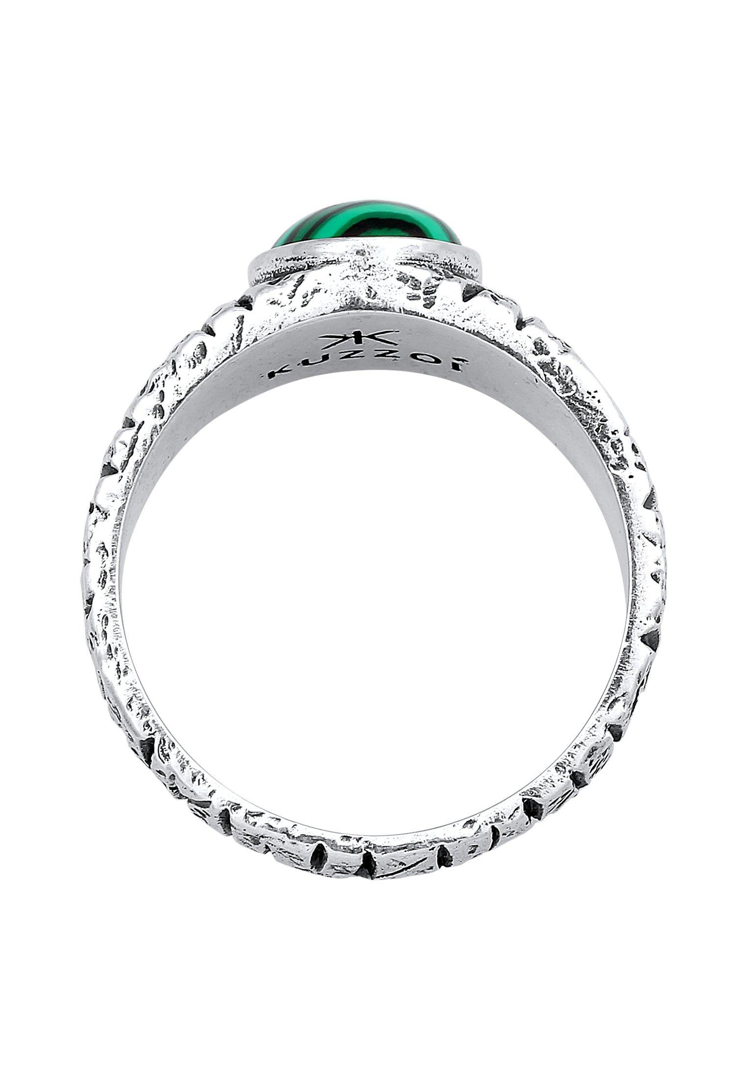 Kuzzoi Ring Siegelring Malachit Grün Bikerring 925 Silber
