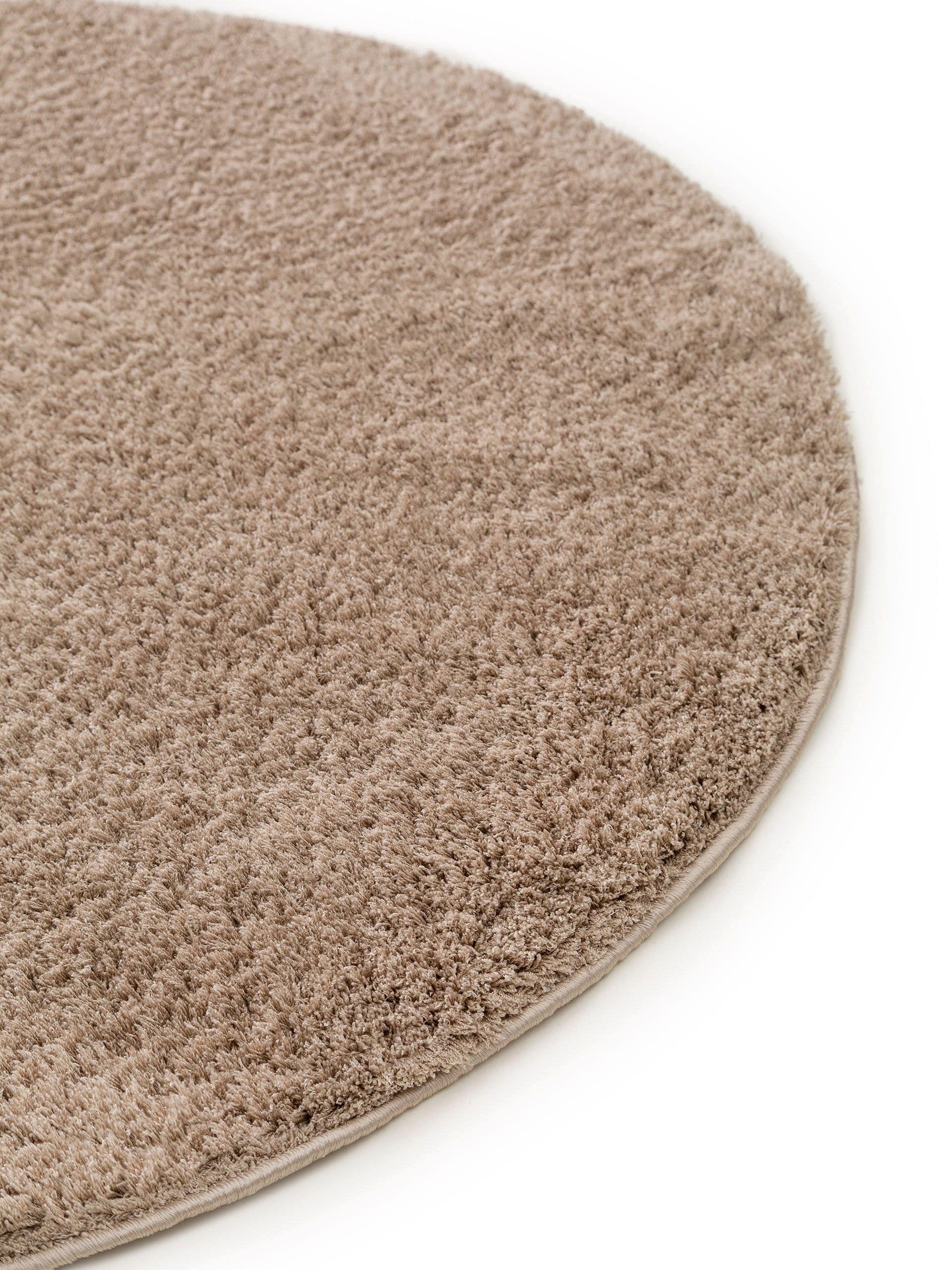 Benuta Hochflorteppich rund Soda Beige