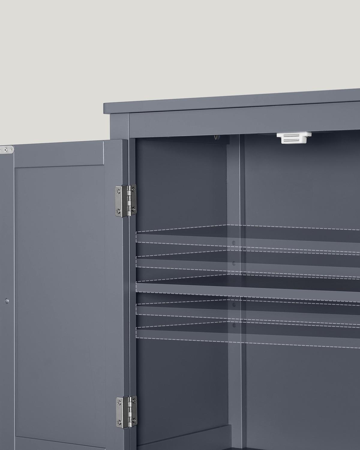 Pricenet Geräumiger, verstellbarer Badezimmerschrank mit Kippschutz