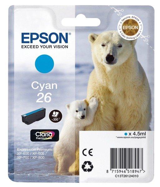 EPSON Polar bear Singlepack Cyan 26 Claria Premium Ink