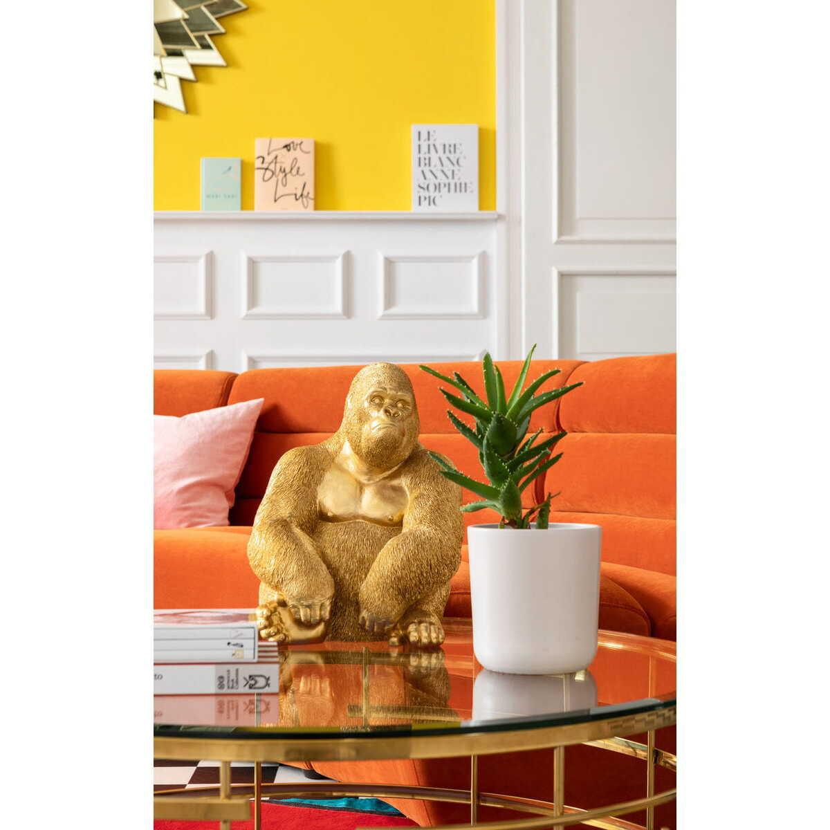 KARE Design Deko Figur Monkey Gorilla Side Medium gold