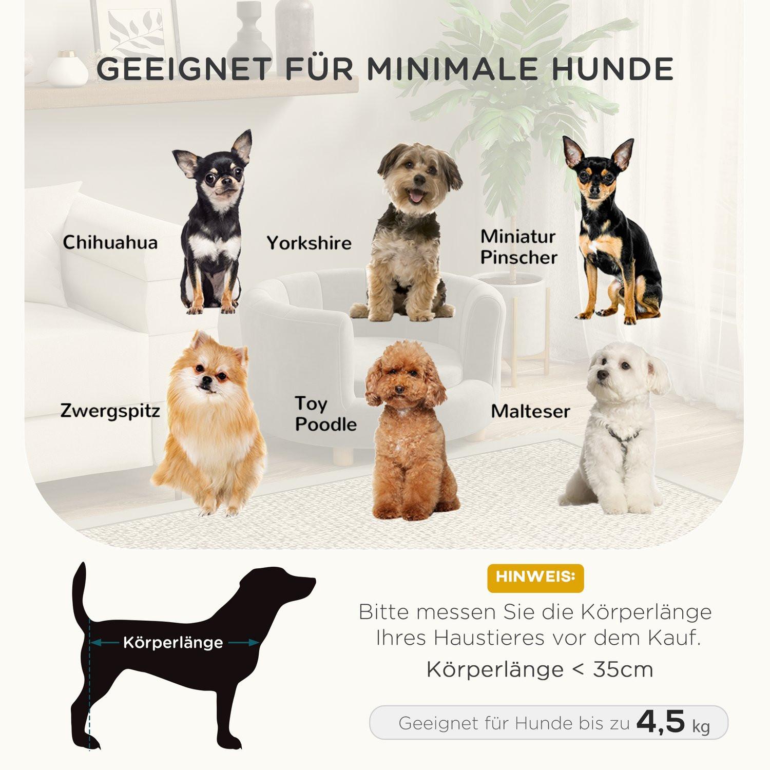 Northio Hundesofa Waschbares Haustiersofa mit Rückenlehne und Holzbeinen für kleine Hunde bis 45 kg in Grau
