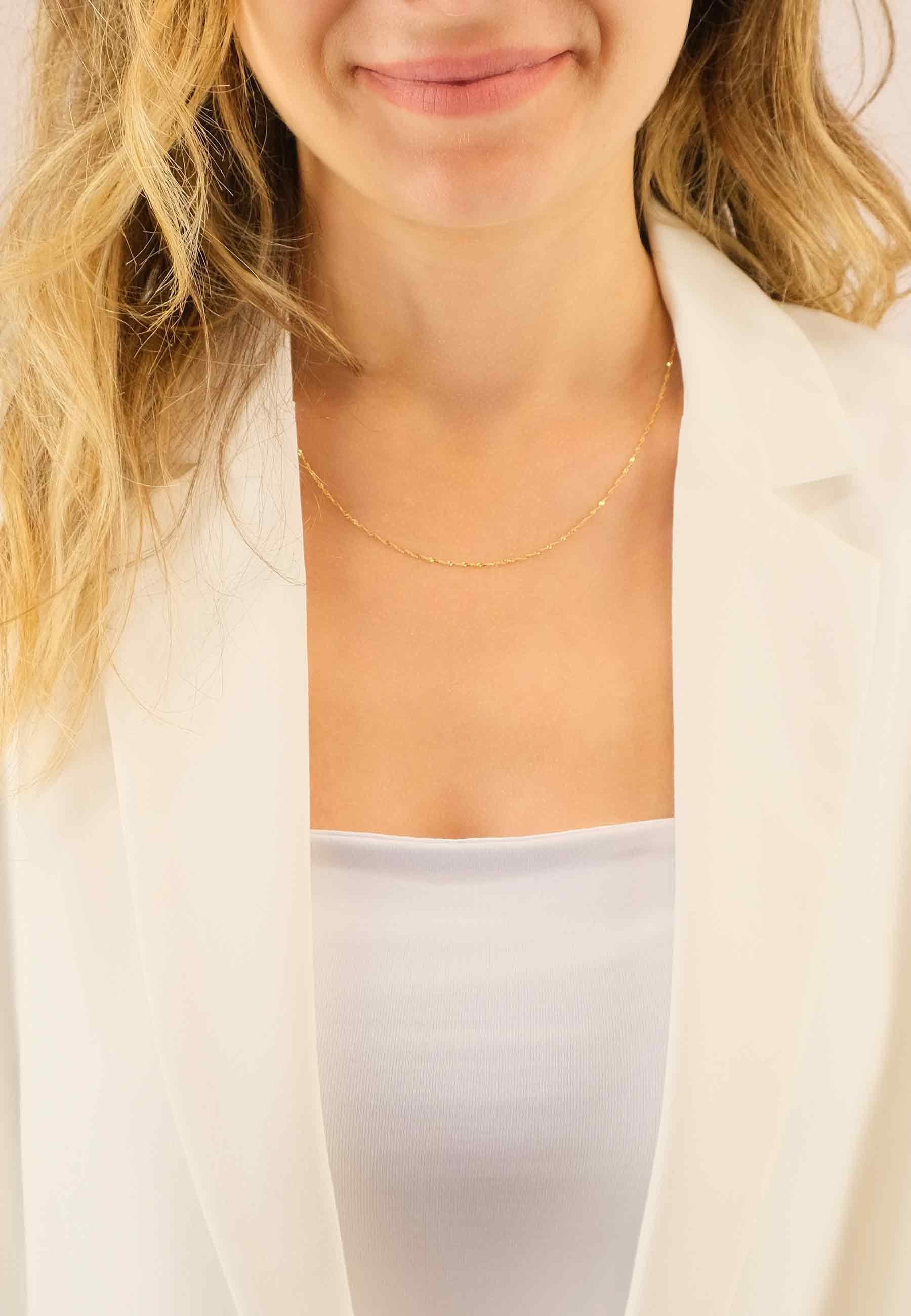 MUAU Schmuck Collier Singapur Gelbgold 750, 1.2mm, 45cm